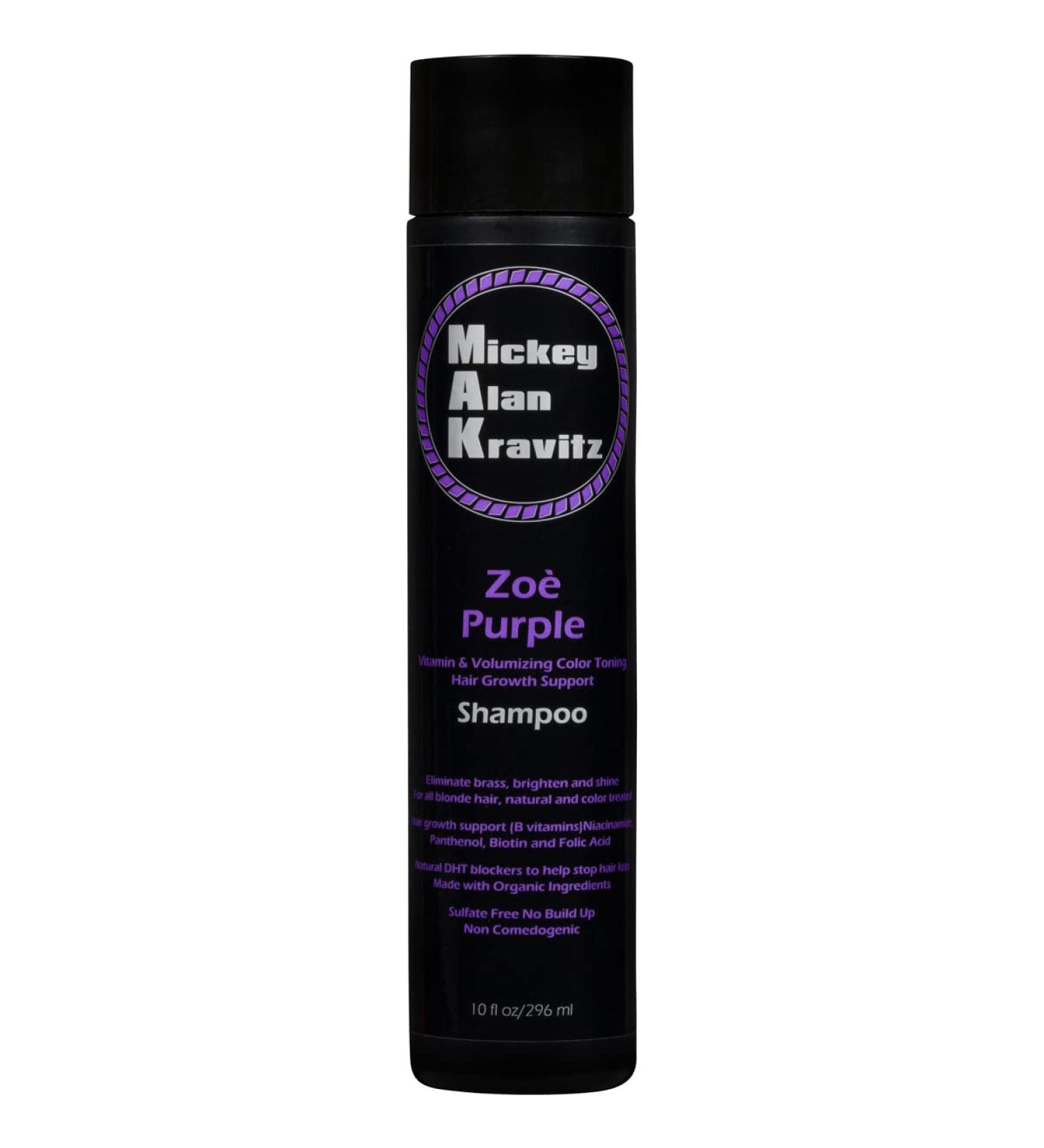 Zoe Purple Color toning vitamin hair growth shampoo with Biotin and natural DHT blockers to help stop hair loss and faster hair growth. For all blonde hair Non Comedogenic (purple shampoo)