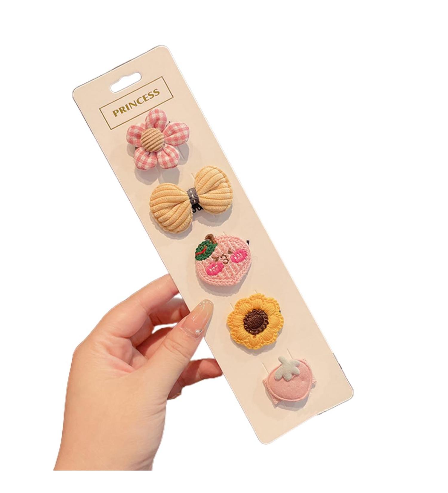 Baby Hair Clips for Newborns | No Slip Tiny Bow Barrette Set - 5 Pieces Mini Hair Accessories for Toddler Girls - Buy Online on GoSupps.com