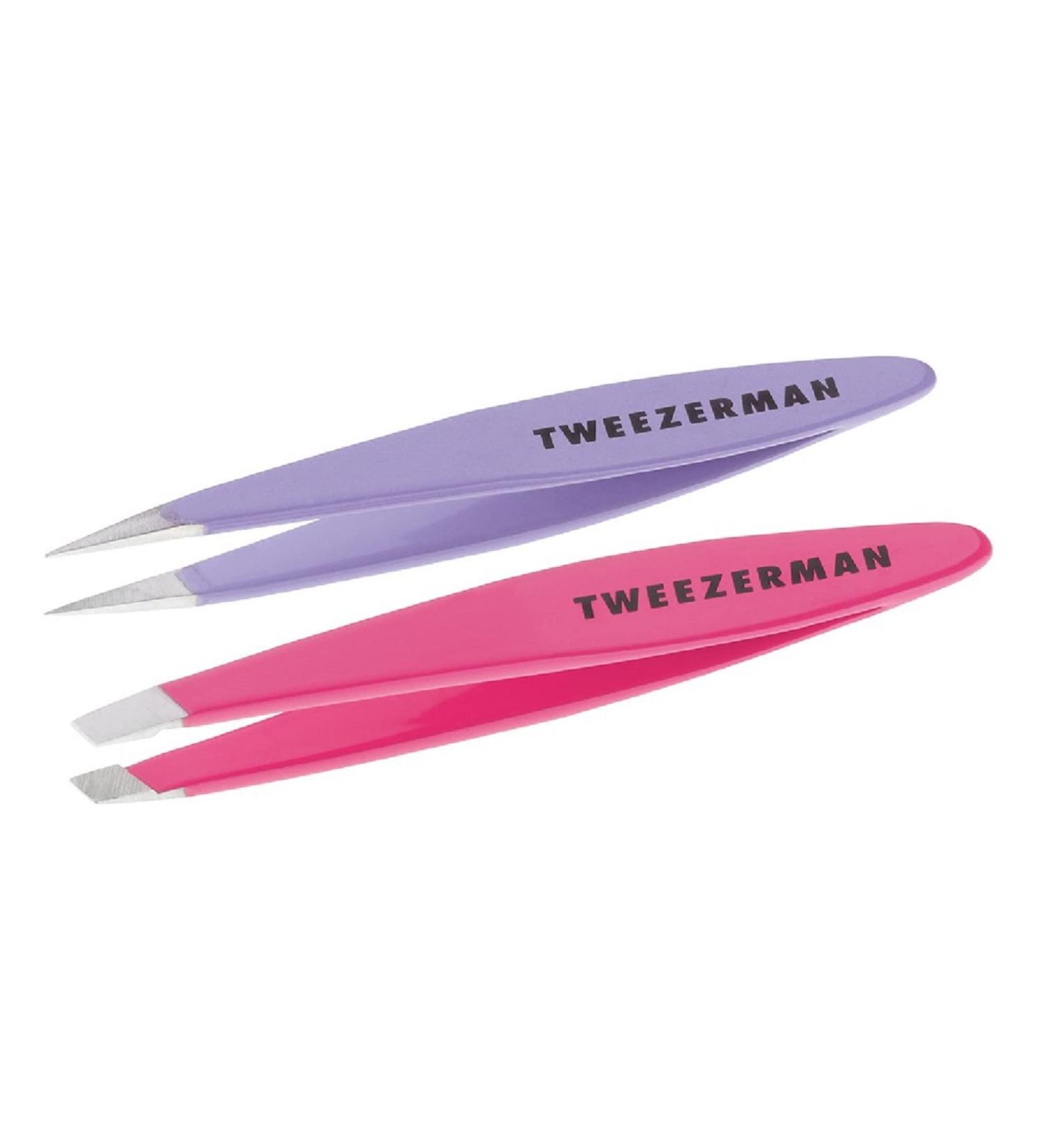 Tweezerman Mini Slant & Point Tip Tweezer Set for Eyebrows & Facial Hair Removal - Buy Online on GoSupps.com