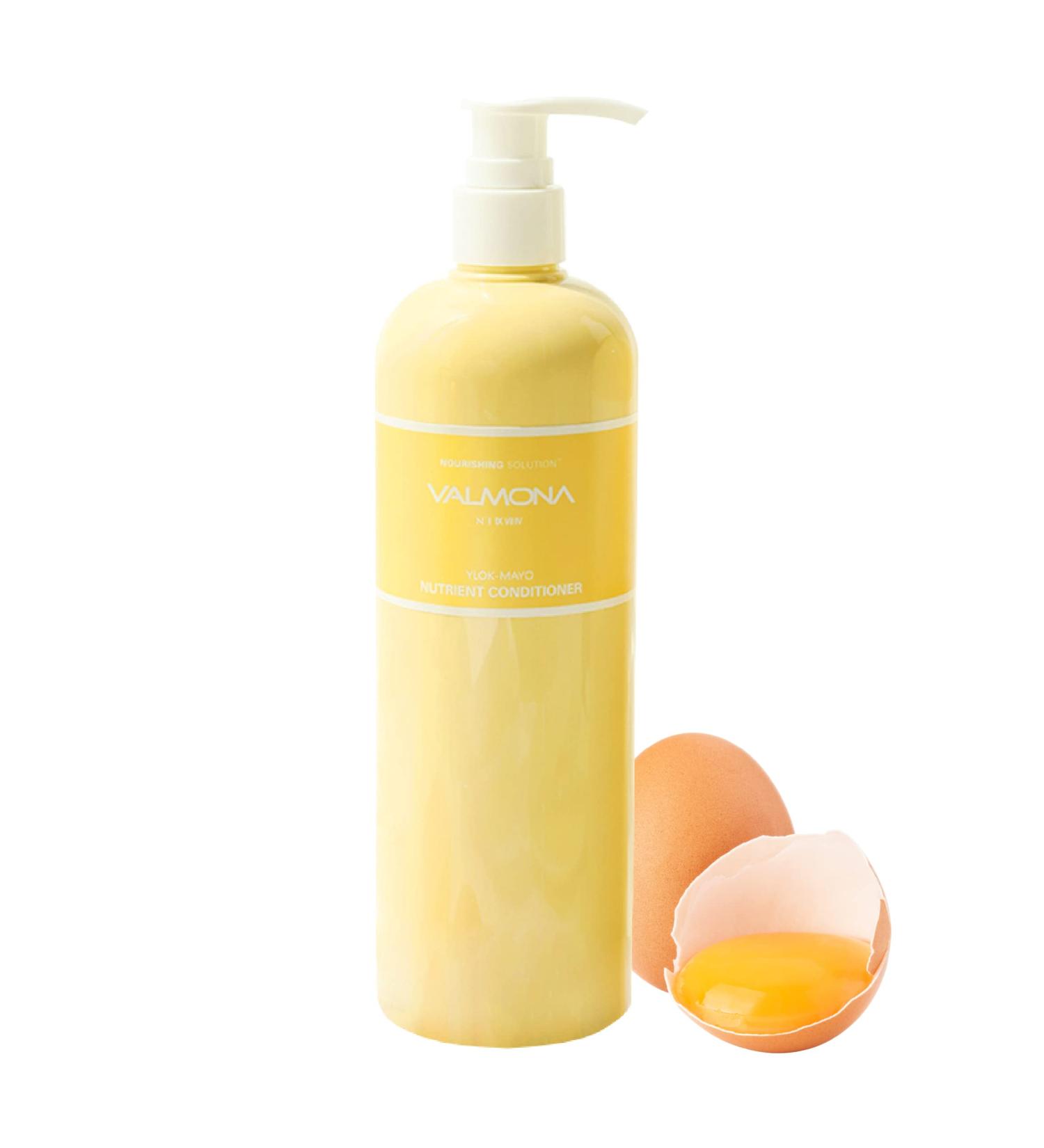Valmona Egg Deep Nutrition Conditioner 16.23 Fl oz - Moisturizing Honey & Olive Oil Formula for Dry Damaged Hair - Buy Online on GoSupps.com