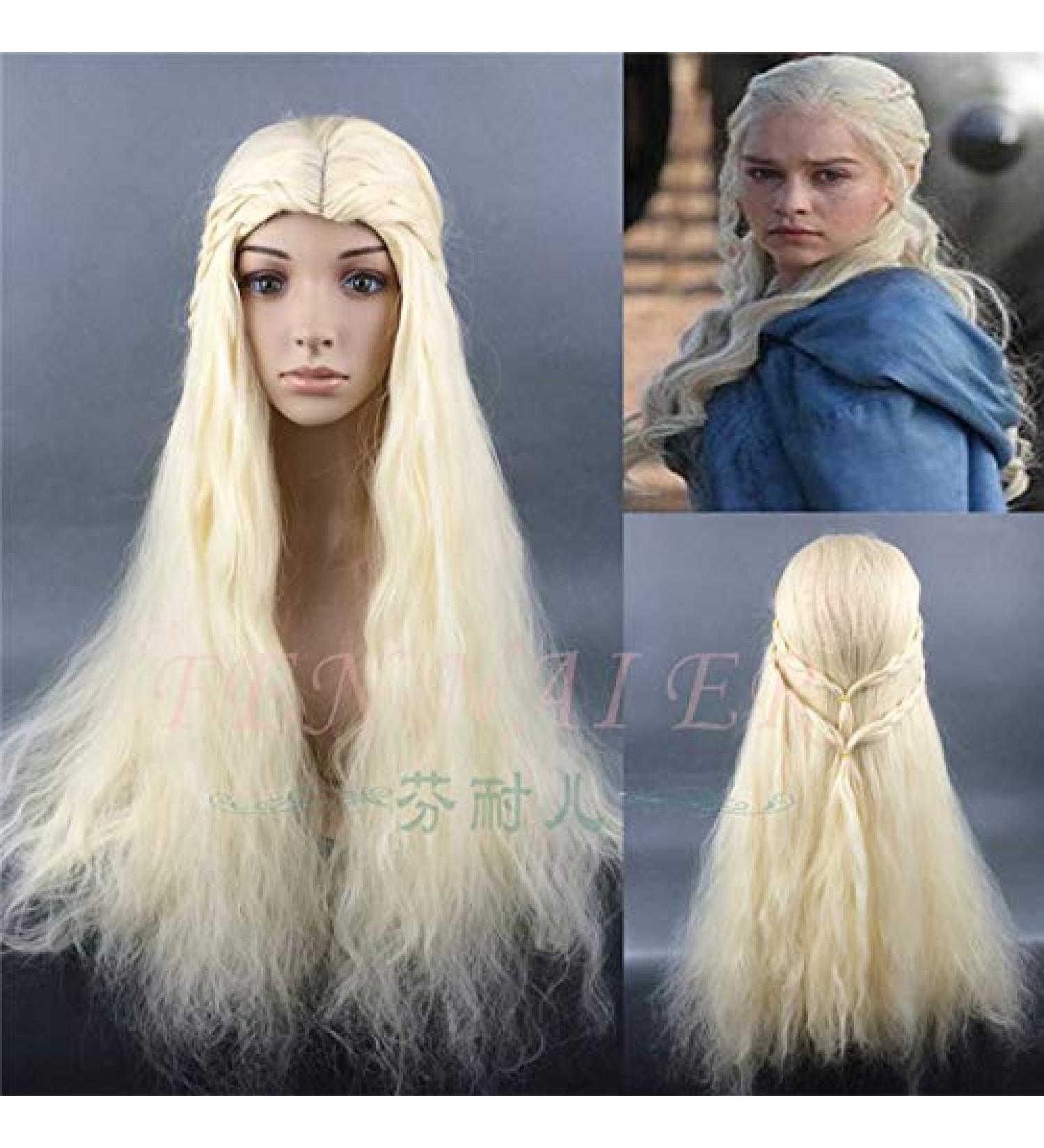 Game of Thrones Daenerys Targaryen Cosplay Wig Long Wavy Synthetic Hair Halloween Party Wig with Hairnet - International Shipping Available - Buy Online on GoSupps.com