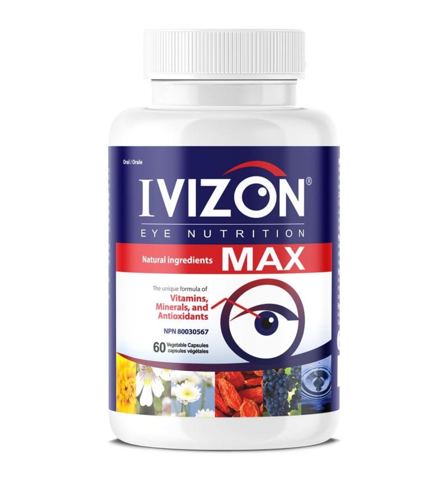 IVIZON Vision Supplement - Eye Health Support Formula with Lutein Beta-Carotene Natural antioxidants Vitamins & Minerals 60 Count - Buy Online on GoSupps.com