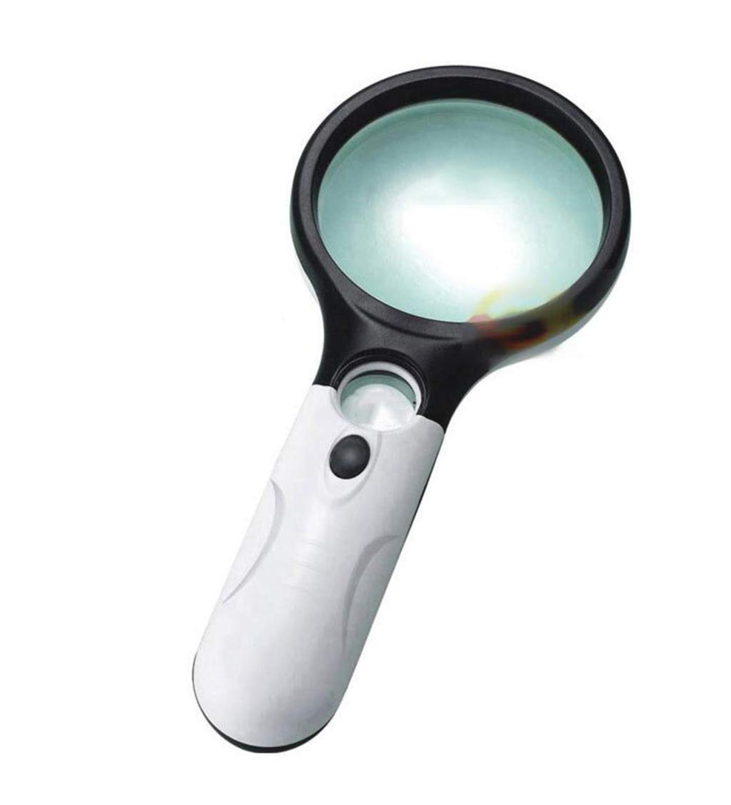 Magnifying Glass with 3 LED Lights 3X 45X Handheld Magnifier Senior Reading Super High Clarity Lightweight Good Times - Buy Online on GoSupps.com