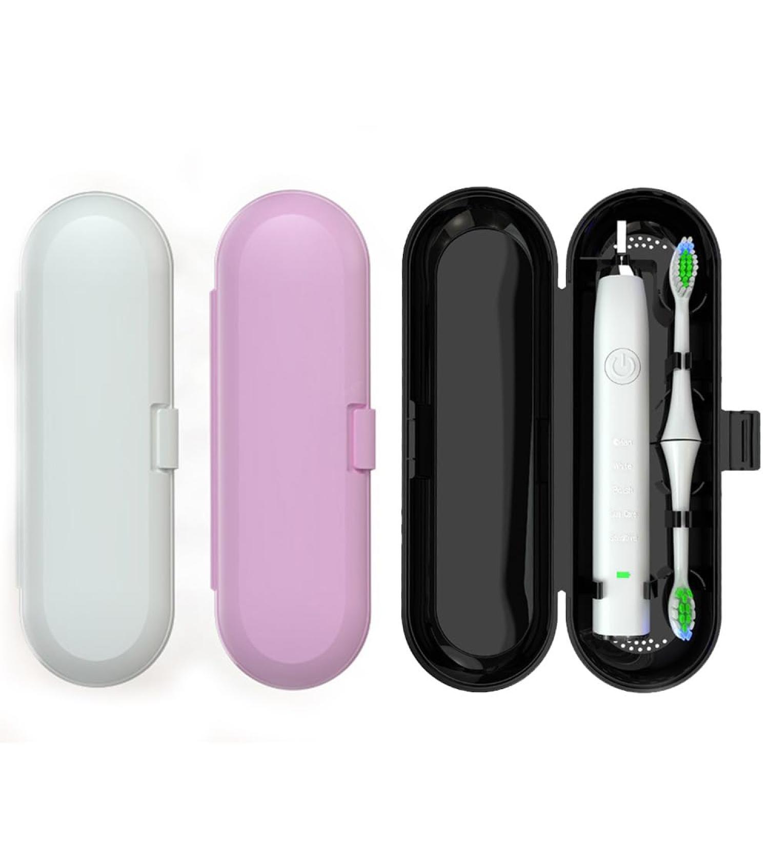 Portable Electric Toothbrush Case - Travel Bag for 3-Piece Toothbrush Set | Black White Pink | Ideal for Camping & School - Buy Online on GoSupps.com