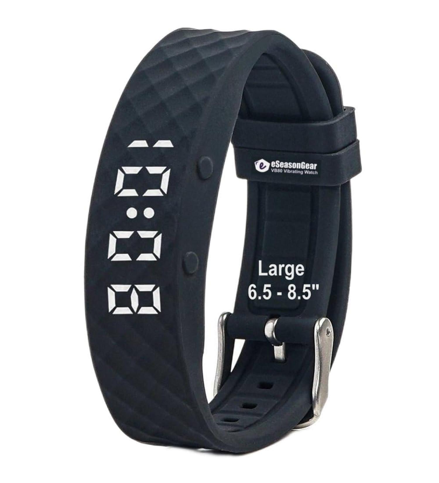 eSeasonGear VB80 12 Alarm Vibrating Watch Silent Vibration Shake Wake ADHD Medication Reminder Black-Large Plus Small 4.5-7.5"/11-19cm Large 6.5-8.5"/16-21cm Modern - Buy Online on GoSupps.com