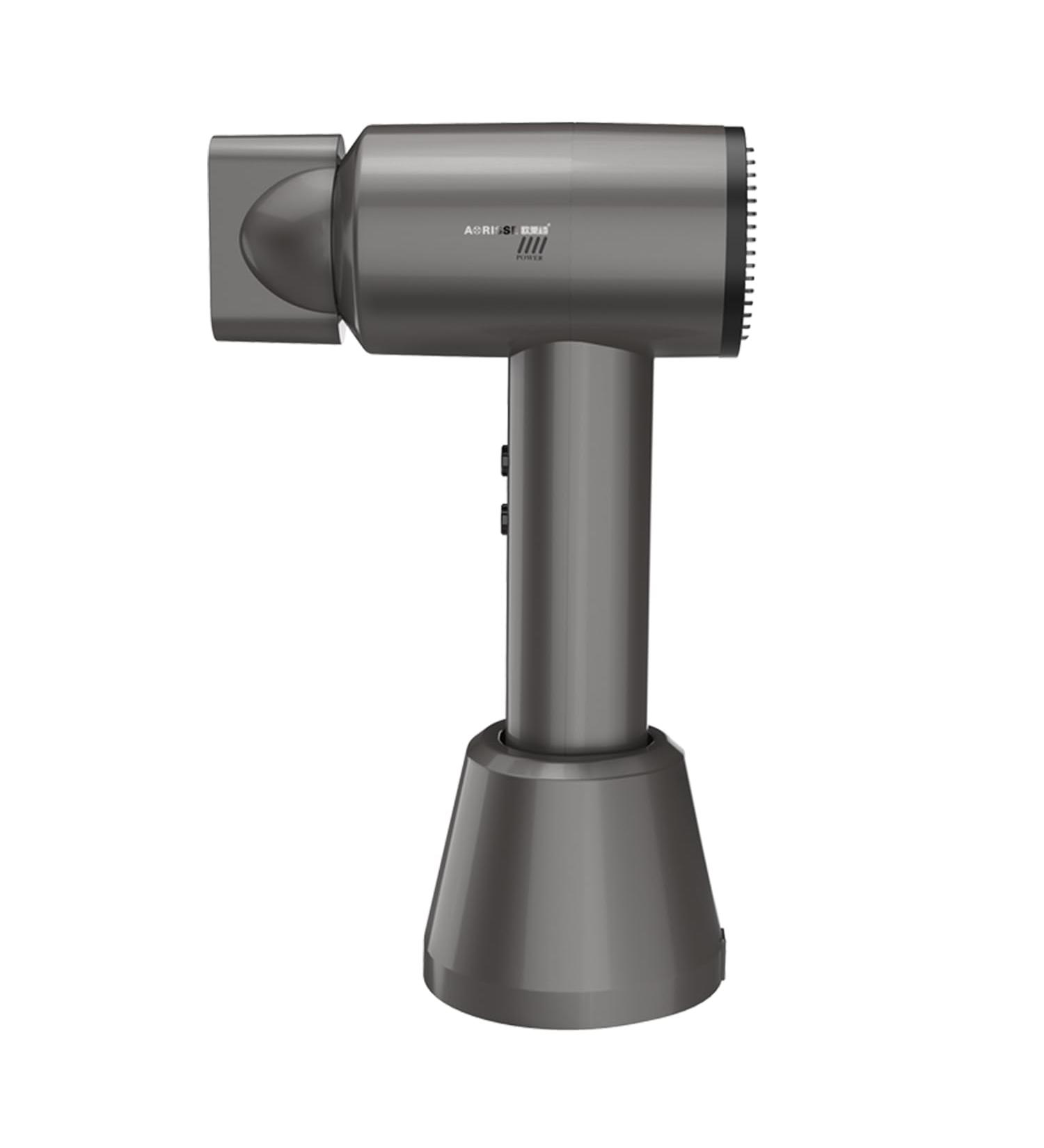 Portable Cordless Hair Dryers Travel Blow Dryer Hot/Cold Air w/5000mAh Built-in Battery Powered & Harging Stand Small Hair Dryer for Kids/Women Gray Grey - Buy Online on GoSupps.com