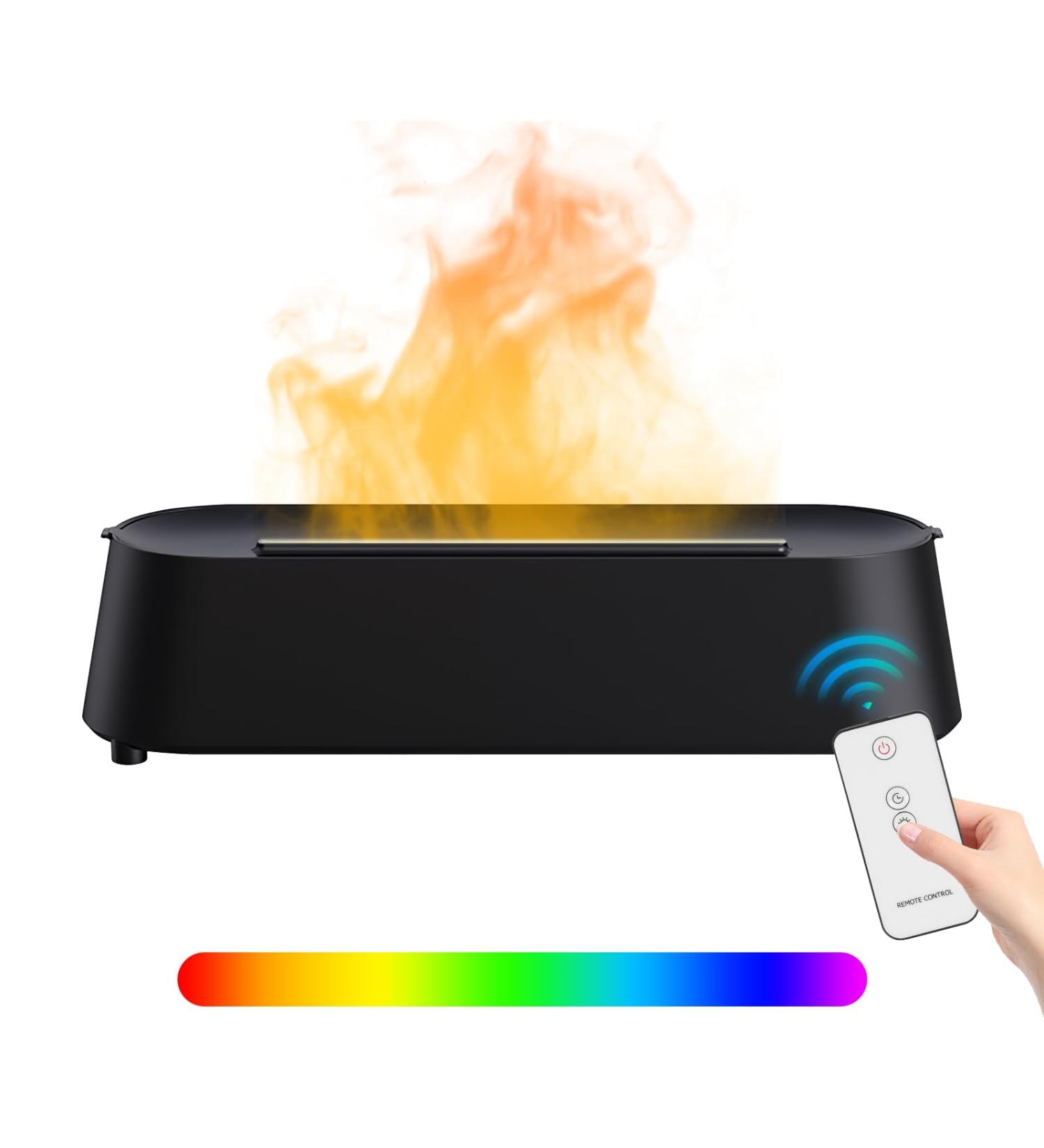Aroma Diffuser with Flame Effect | 200ml Essential Oil Diffuser | 7 Colors Timer & Remote Control | Safe Waterless Auto Power-Off - Buy Online on GoSupps.com
