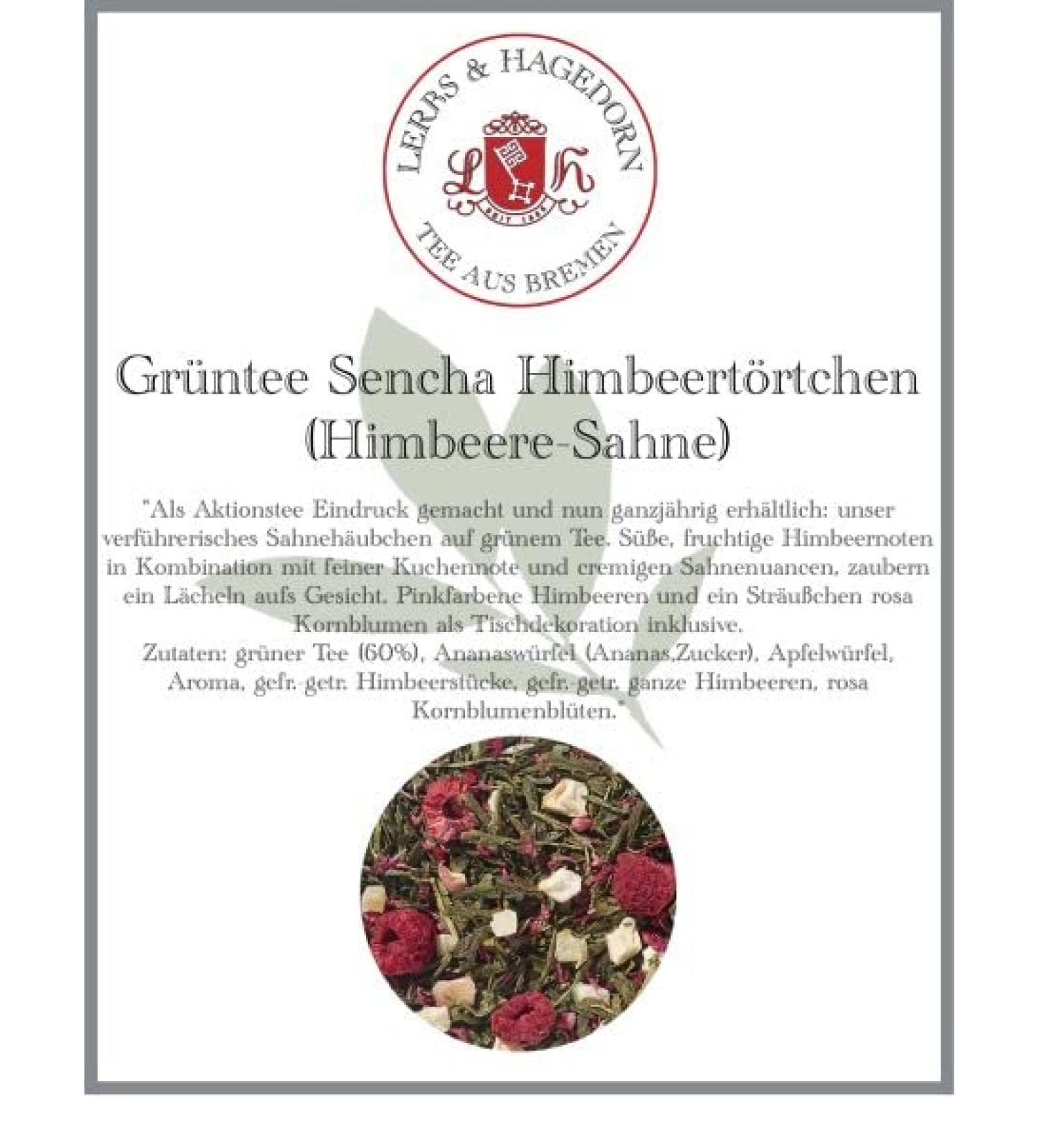 Lerbs Hagedorn Lerbs & Hagedorn Green tea Sencha Raspberry tart Creamy fruity nut 1kg approx 81 liters With pineapple apple raspberry petals - Buy Online on GoSupps.com