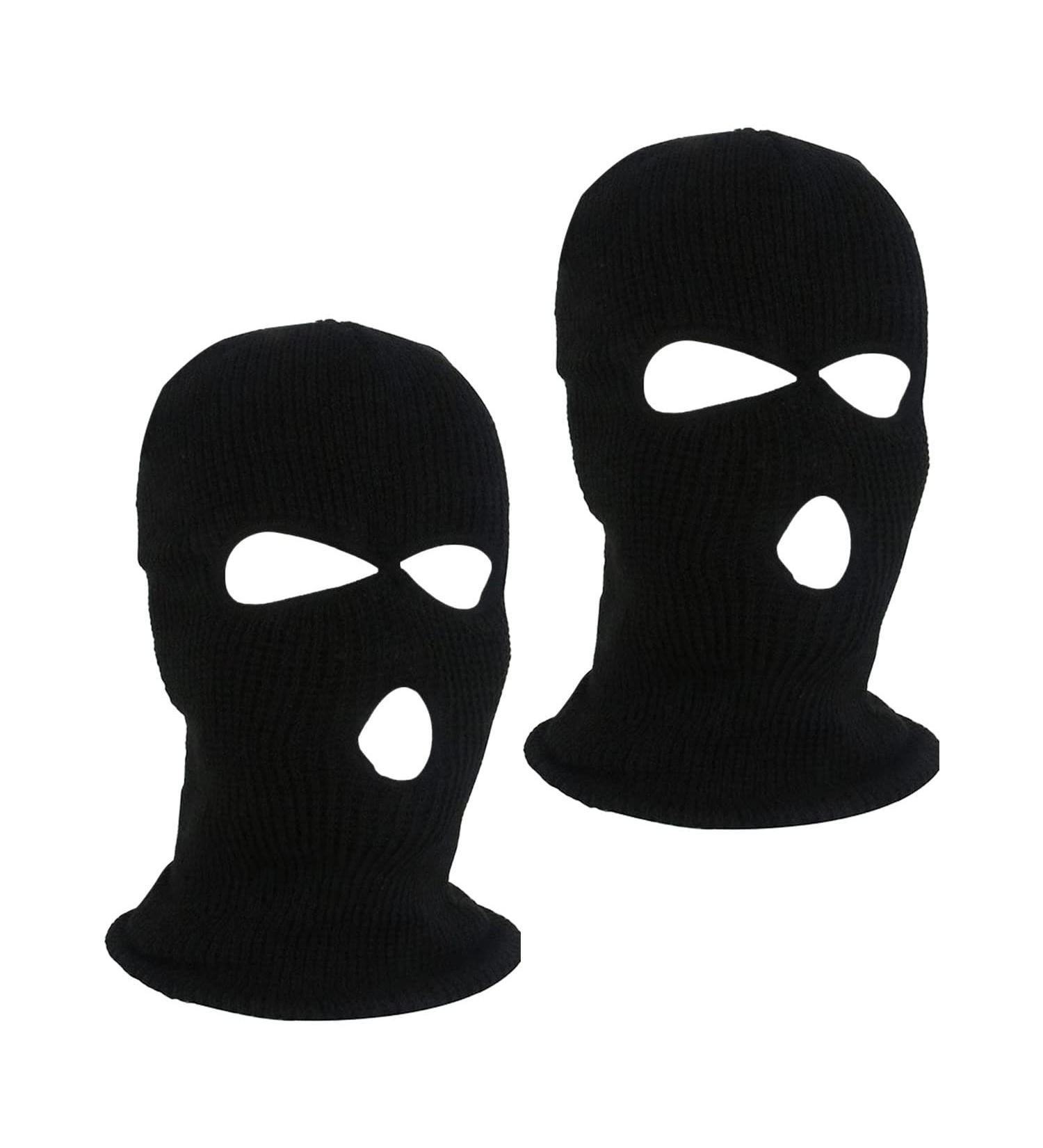 Nitaiun 2-Piece 3-Hole Full Face Cover Ski Mask - Breathable Windproof Storm Hood for Men & Women - Motorcycle & Bike Gear - Black - Buy Online on GoSupps.com