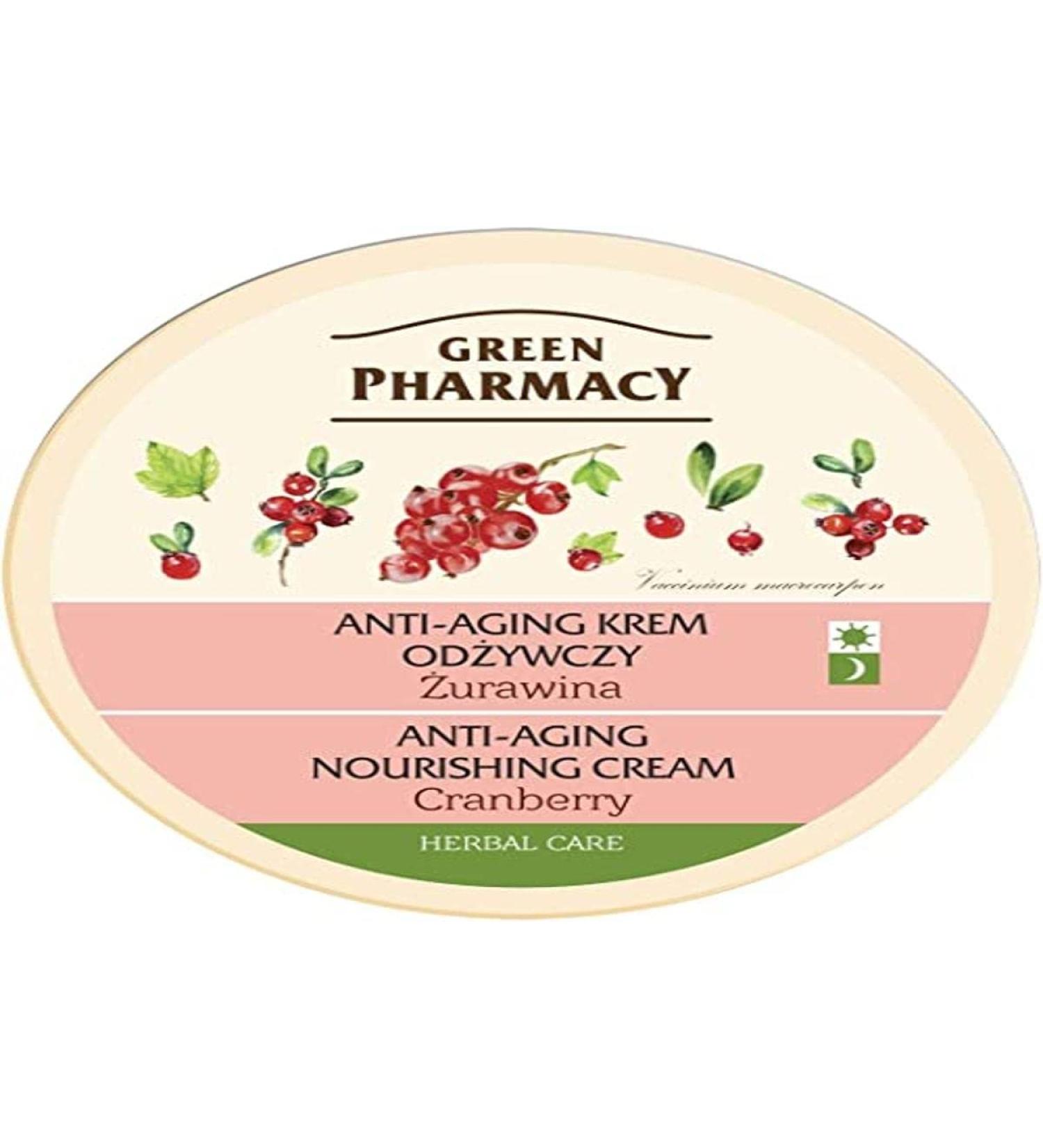 Anti-aging Nourishing Cream CRANBERRY Parabens Free 150ml For Mature Requiring Regeneration Sensitive Skin by Green Pharmacy