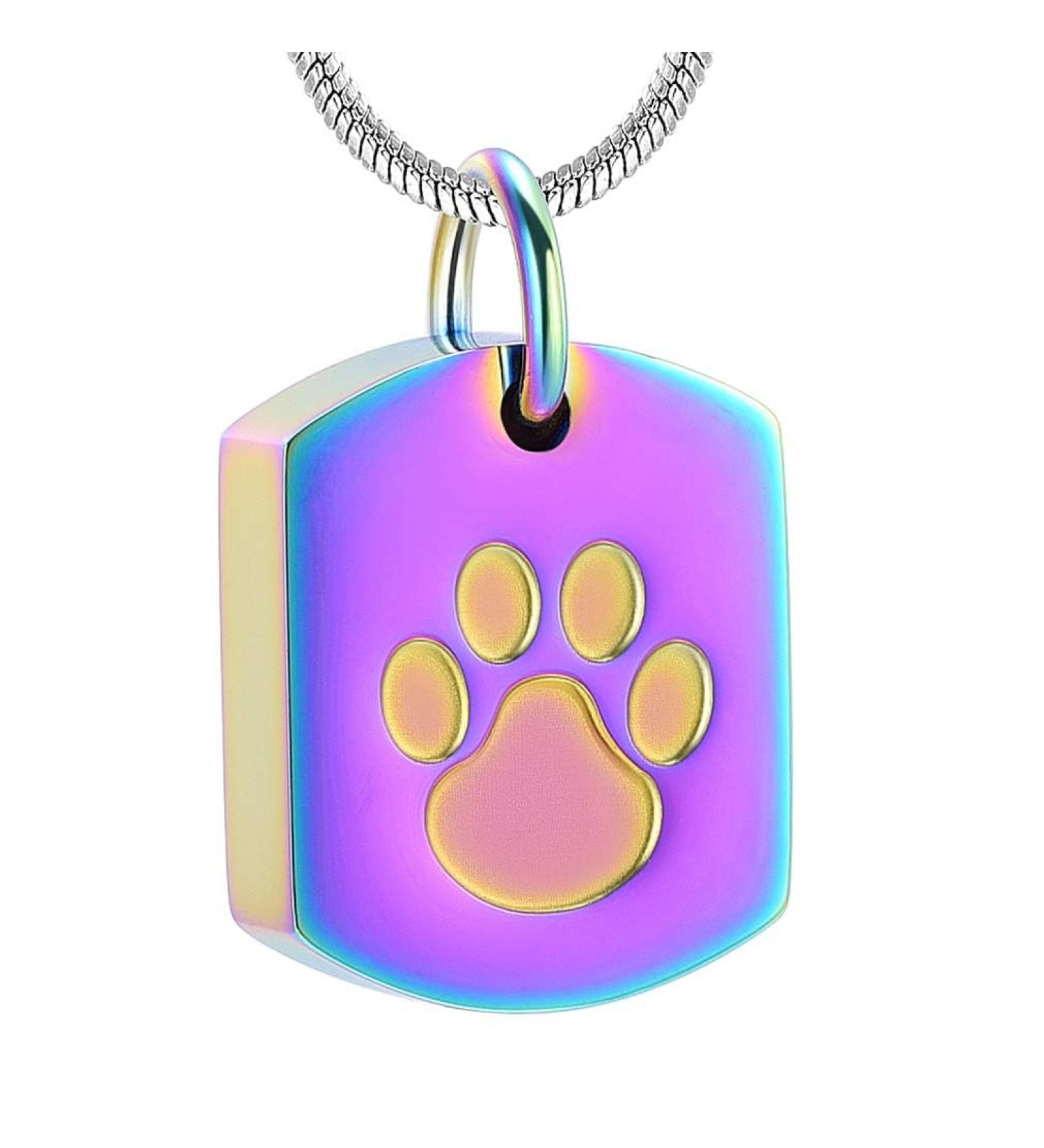 Personalized Memorial Jewelry - Custom Photo & Text Dog Ash Necklace | Pet Urn Necklace for Ashes - Buy Online on GoSupps.com