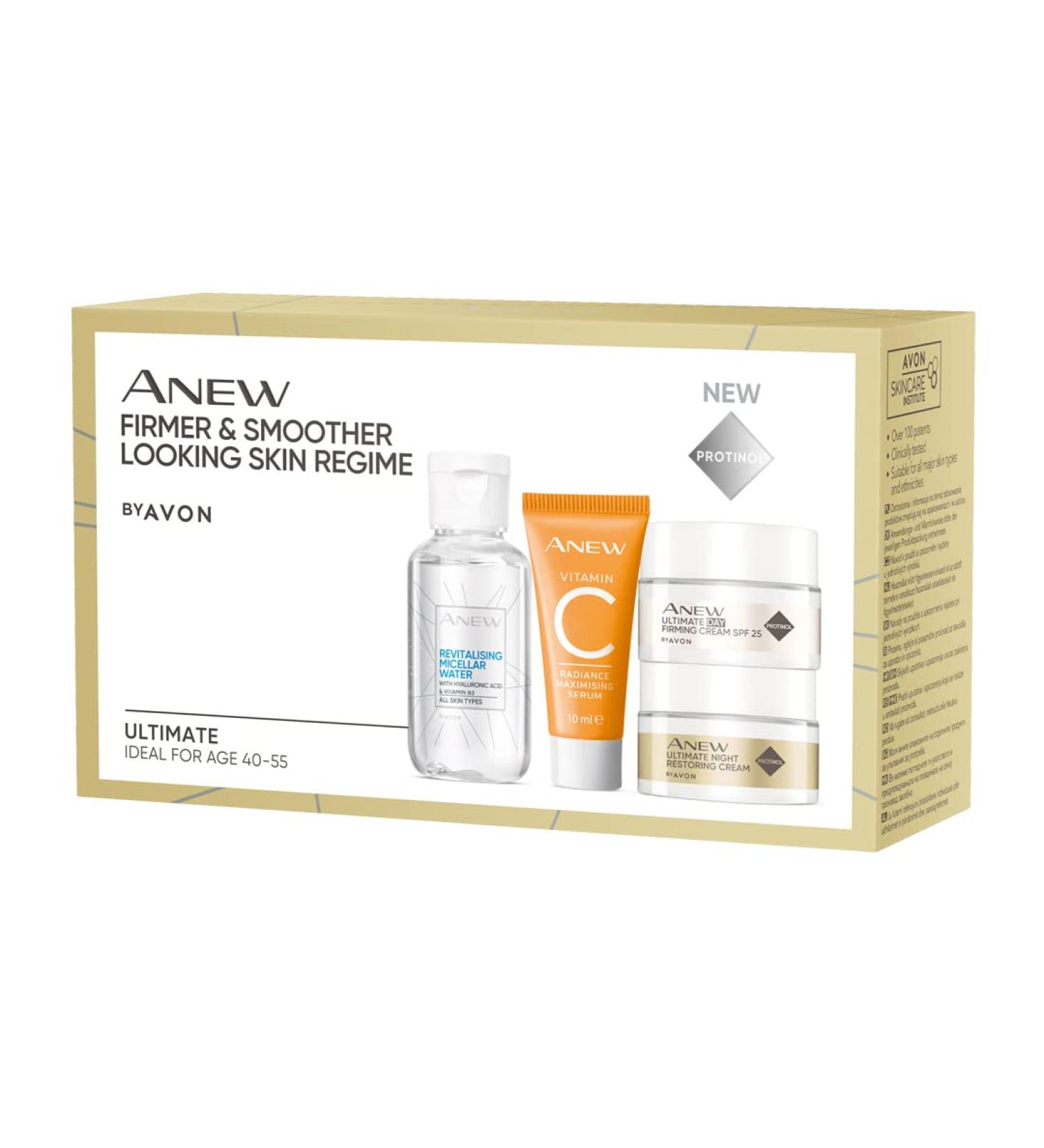 Avon Anew Ultimate Skincare Regime - Mini versions of Serum Day & Night Creams & Micellar Water - Ideal for trial or travel - age 40-55 - Buy Online on GoSupps.com