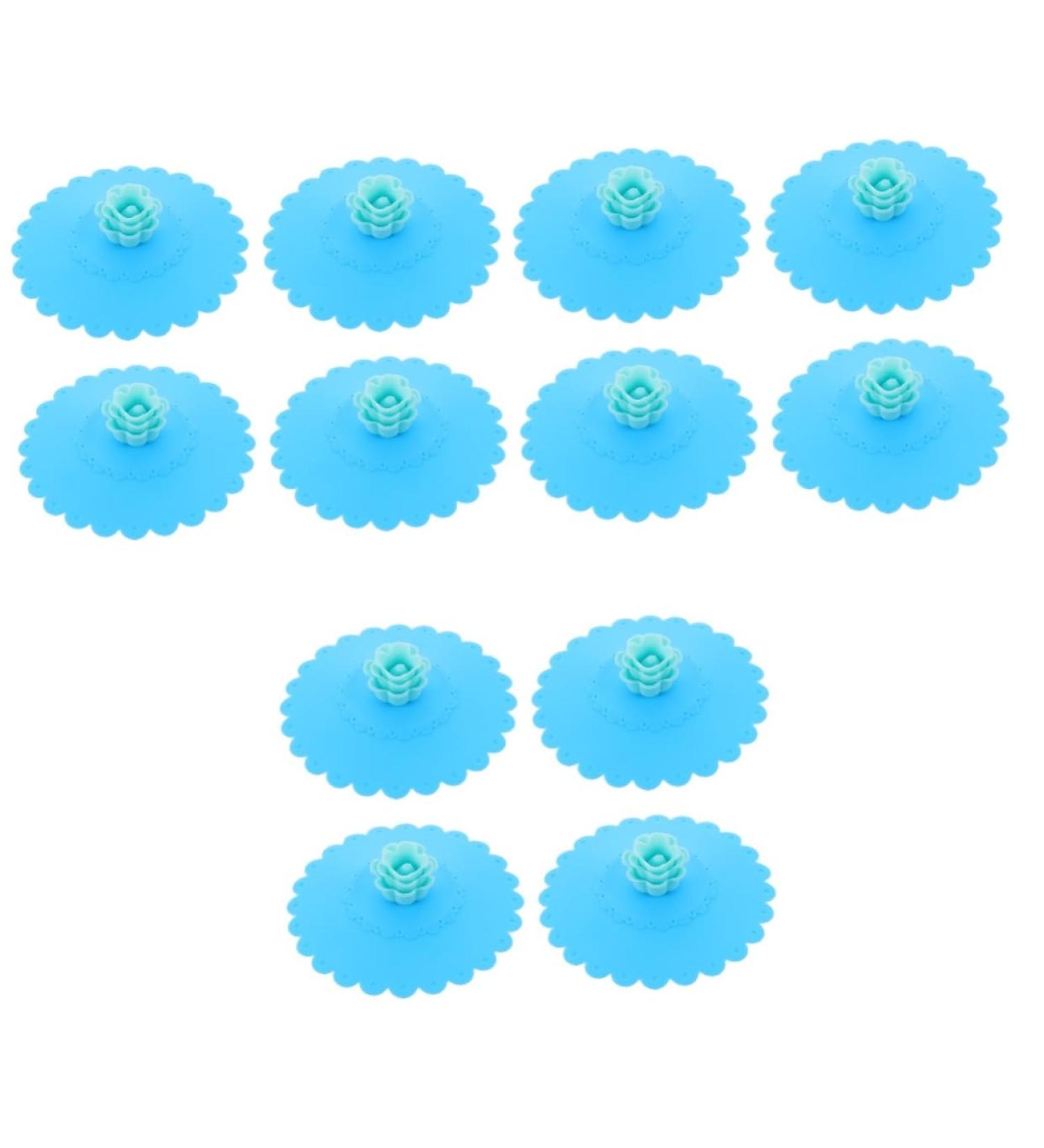 Zerodeko 12 Pcs Silicone Cup Lid Silicone Cover Travel Fruit 11x11x3cmx3pcs Light Bluex3pcs - Buy Online on GoSupps.com