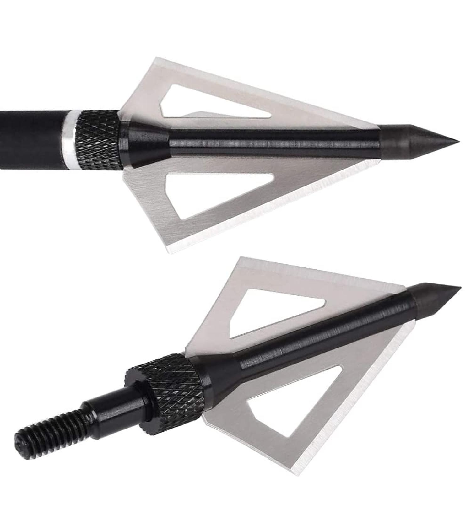 WEREWOLVES Pack of 12 Arrow Arrow Heads 3 Blades Archery Arrow Heads Tips 100 Grains for Crossbow and Compound Bow - Buy Online on GoSupps.com