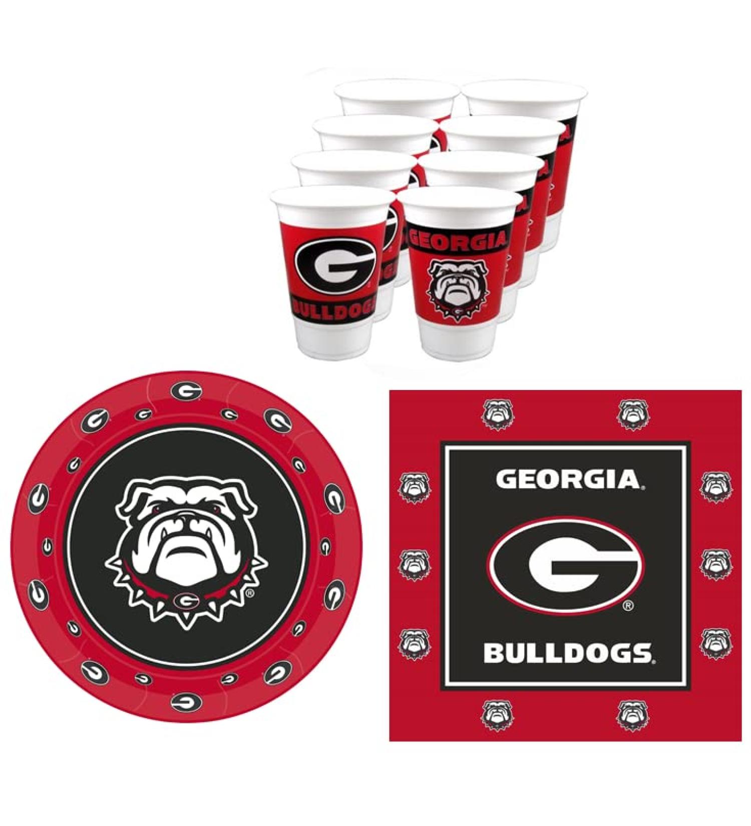 Georgia Bulldogs Party Supplies - Serves 16 (48 pieces) - Buy Online on GoSupps.com