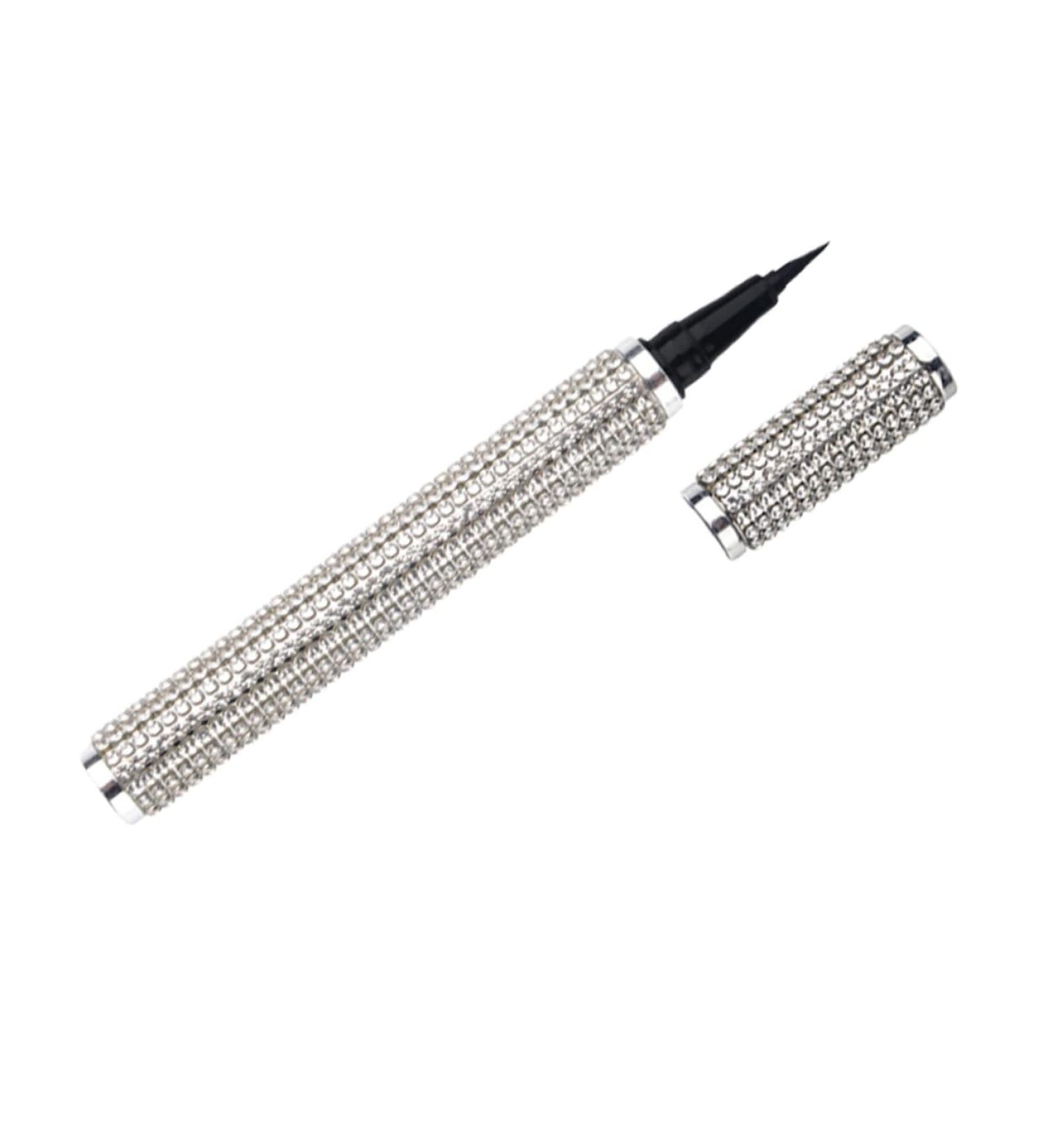 Ipetboom Liquid Eyeliner Pencil Brown Waterproof Eyeliner Definer Pen Makeup Girl Eye Makeup Accessory Woman Makeup Pen Eyeline Silver PU Sticker - Buy Online on GoSupps.com