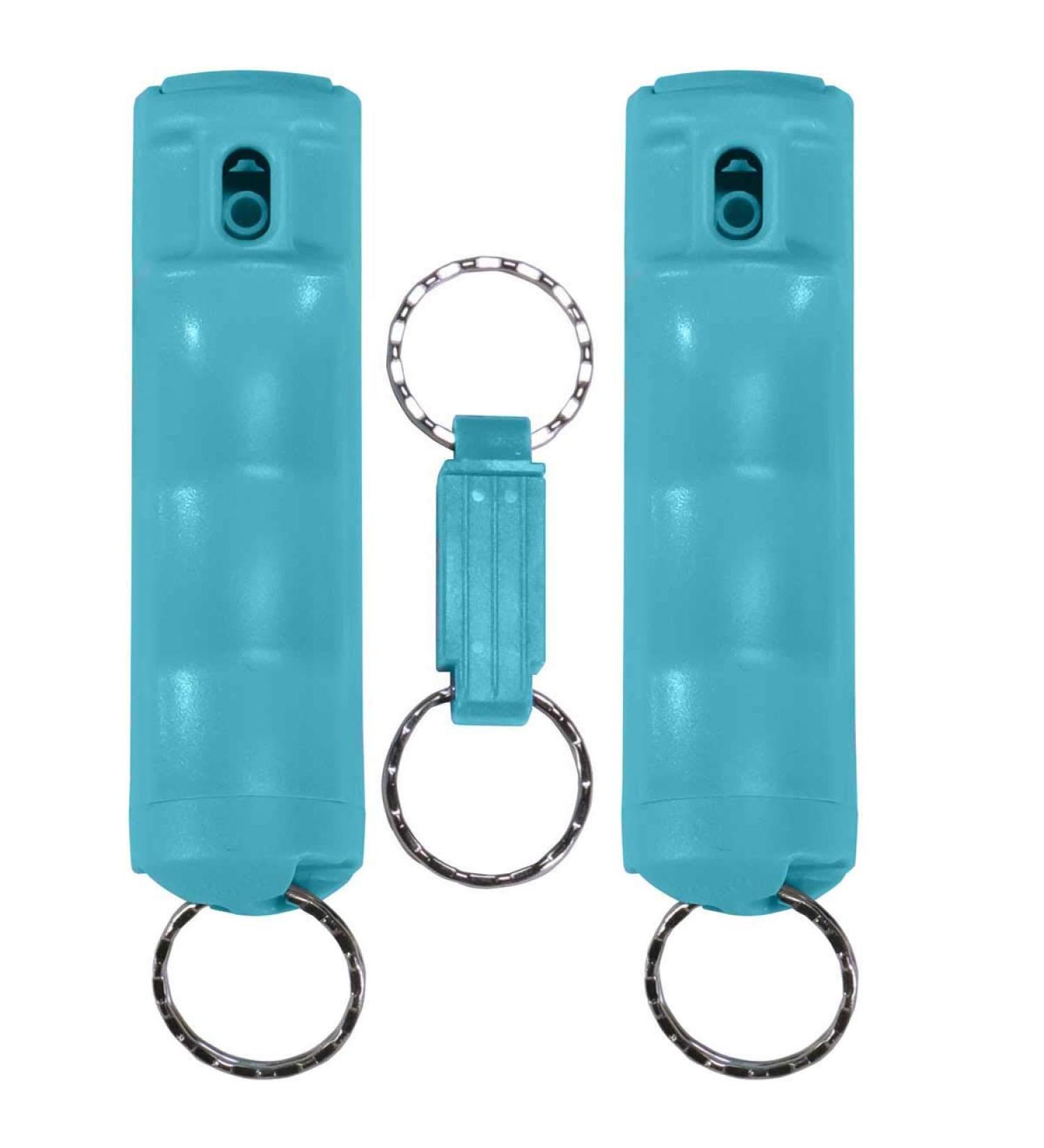 VEXOR Pepper Spray GelPolice StrengthFlip-Top & Finger GripQuick Release Key Ring20+ Shots10-12 Ft. Range5 Colors Teal