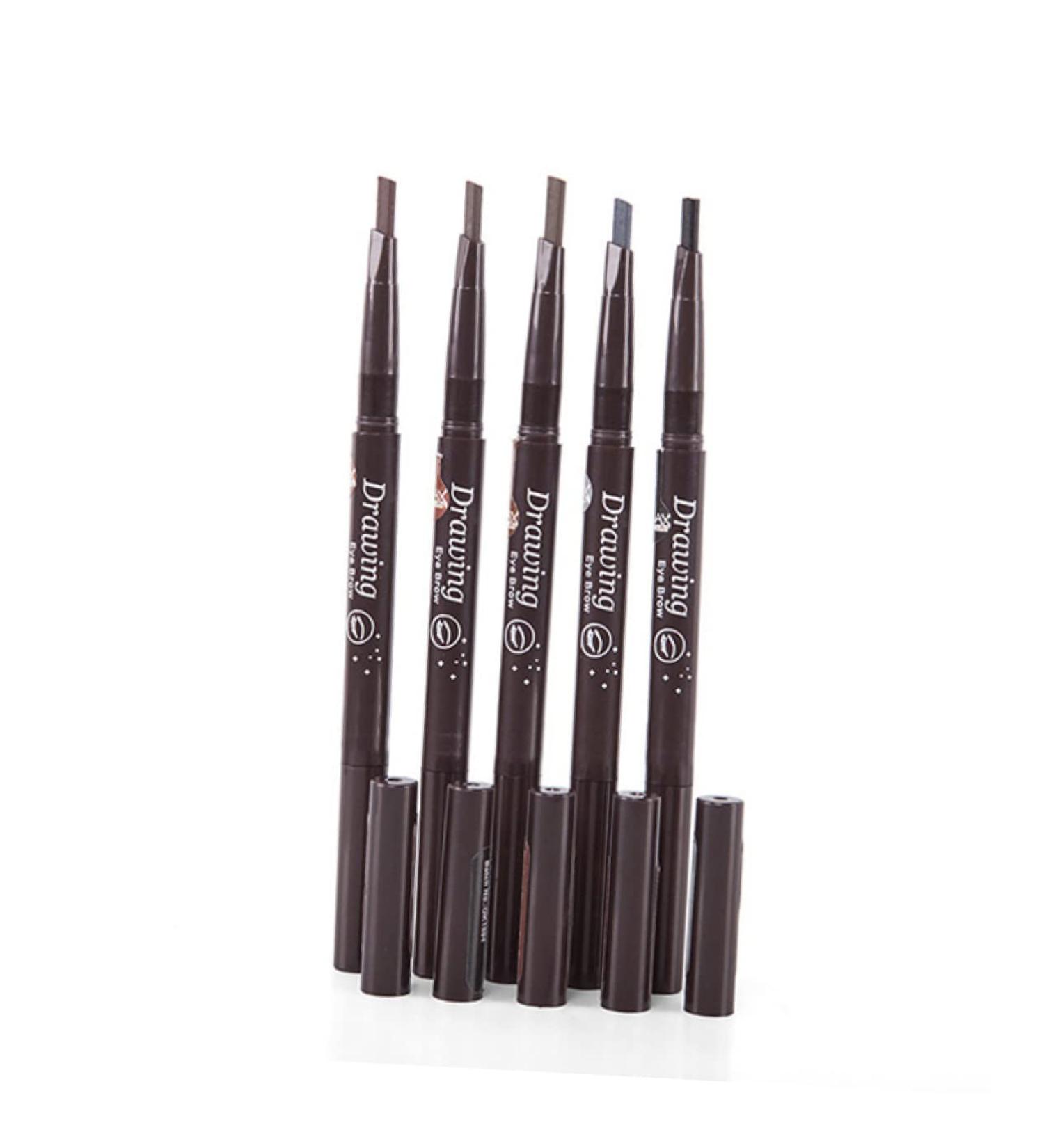 Beavorty Brow Pencil 2 in 1 Eyebrow Pencil Brush Set Auto-for Eye Brow Long Lasting Makeup (Grey) Eyebrow Makeup - Buy Online on GoSupps.com
