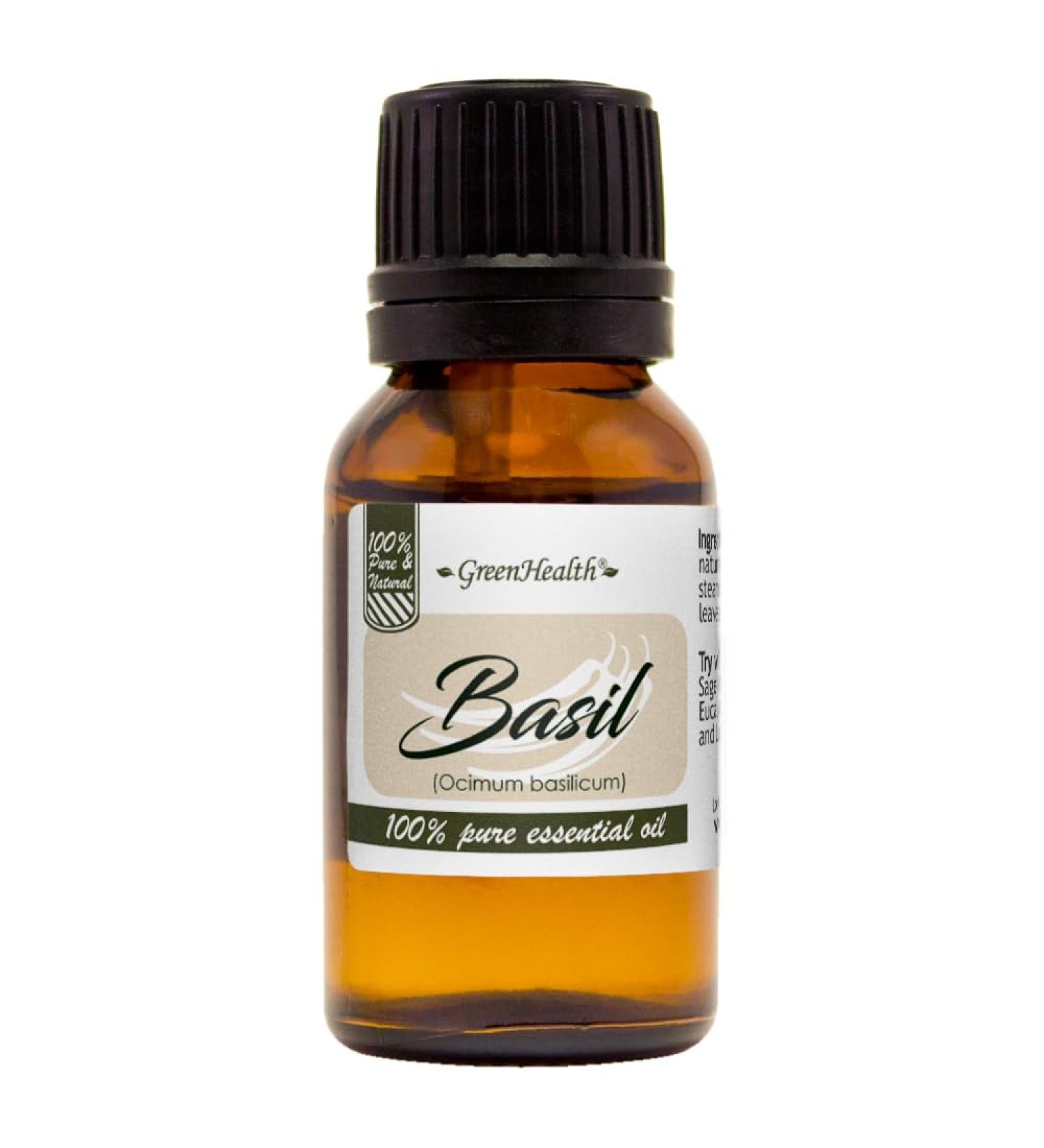 Basil Essential Oil 1/2 fl oz (15 ml) Glass Bottle 100% Pure Essential Oil - Buy Online on GoSupps.com
