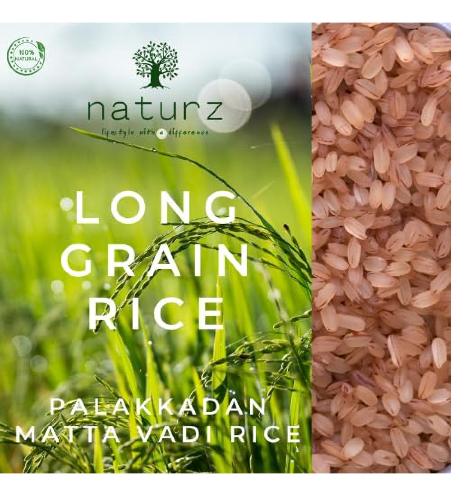 Naturz Palakaddan Matta Rice | Healthy | High Fibre | High Protein | Natural | Indian Origin (1Kg) - Buy Online on GoSupps.com