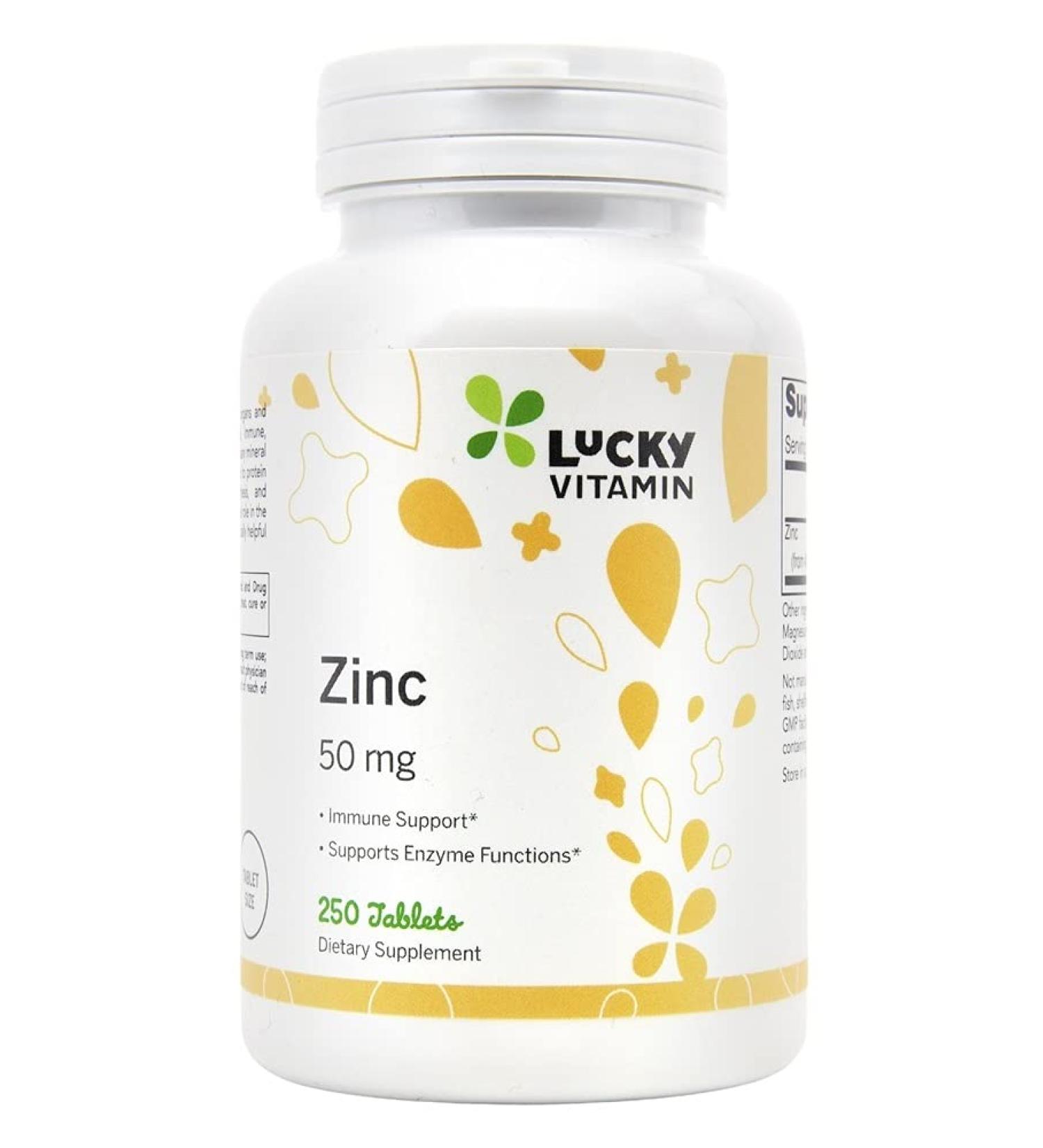 LuckyVitamin - Zinc Gluconate (Value Size) 50 mg. - 250 Tablets - Buy Online on GoSupps.com