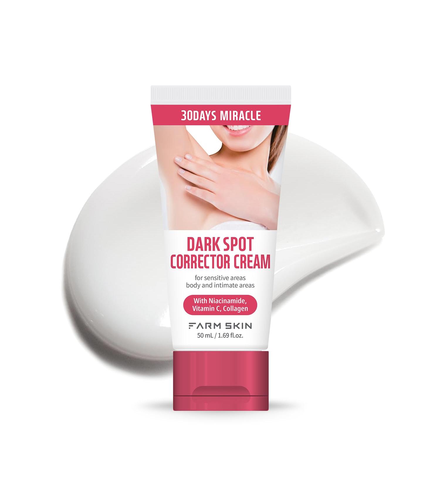FARMSKIN Dark Spot Corrector Cream - Niacinamide & Vitamin C for Face & Body | 30 Days Miracle Solution for Underarms Knees Elbows & Sensitive Areas (50ml - Buy Online on GoSupps.com