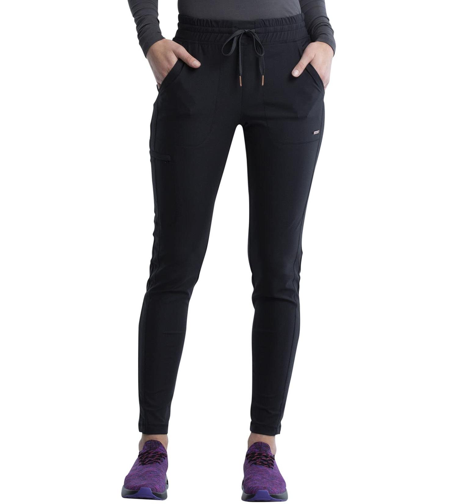 Women's Stretchy Knit Drawstring Scrub Pants CK095 - Small, Black - Buy Online on GoSupps.com