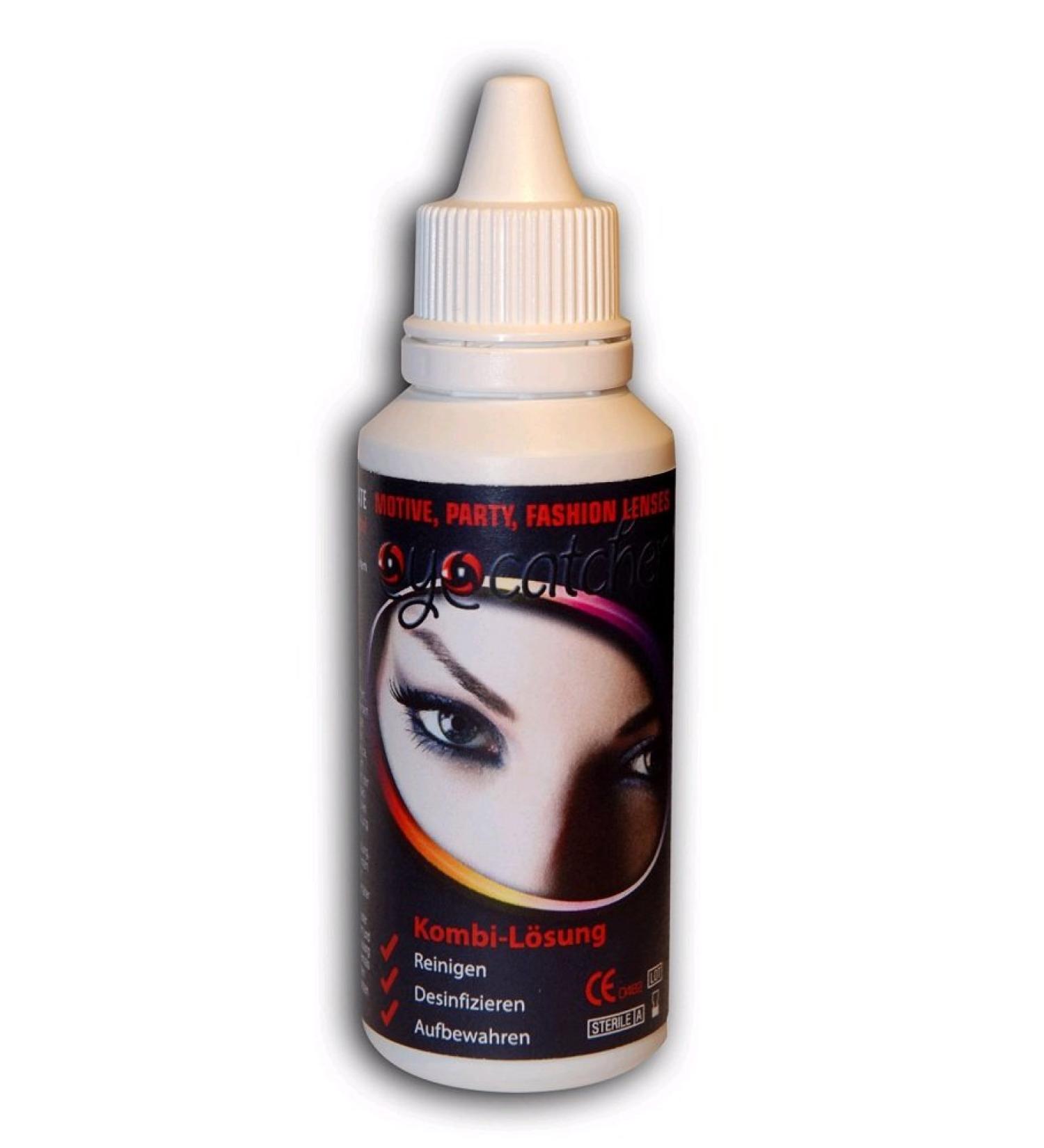 50ml contact lens care product - combination solution and lens container