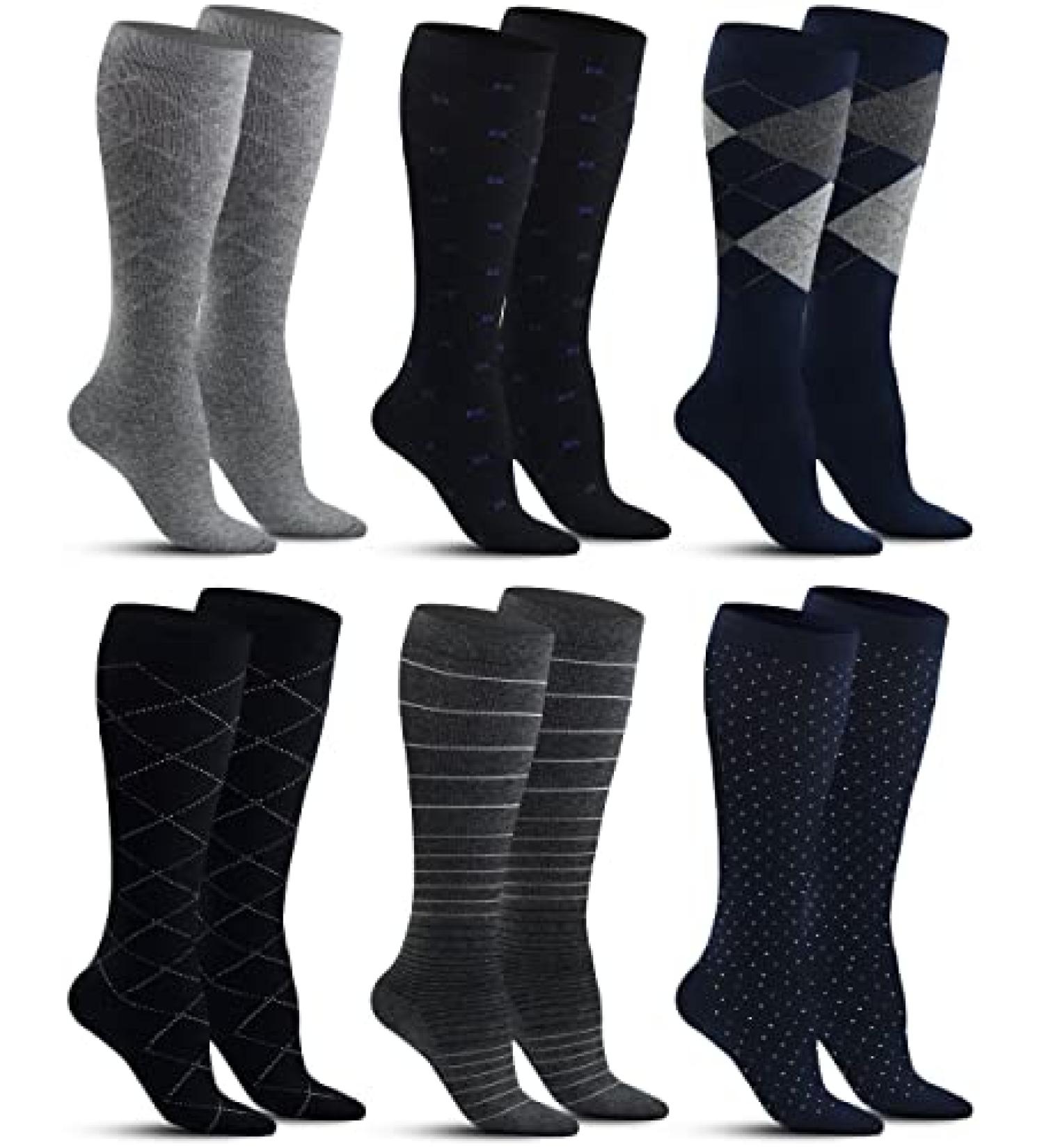 Pembrook Men's Light Compression Socks 8-15 mmHg - Large Multicolored - Buy Online on GoSupps.com
