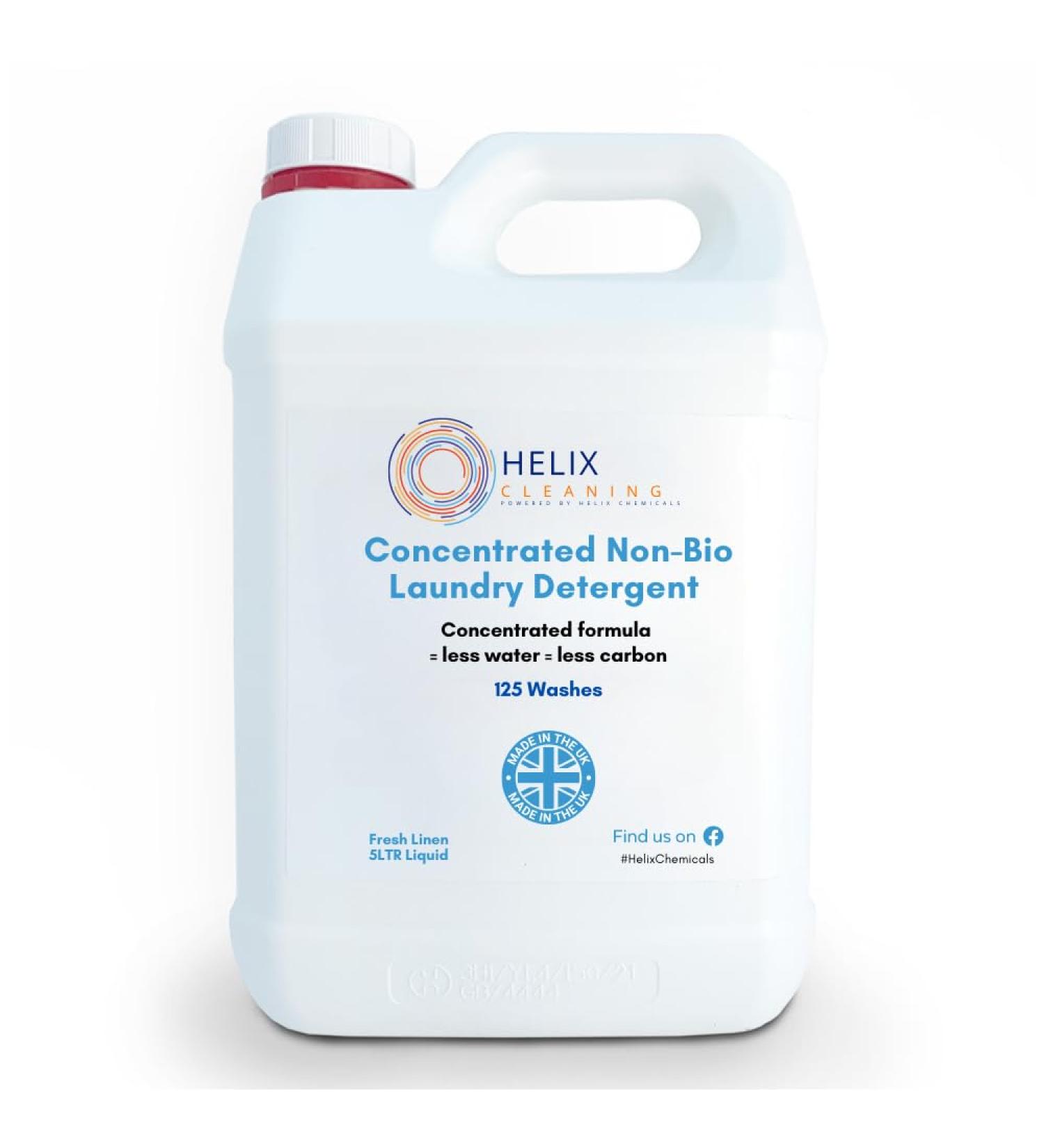 Helix Cleaning Concentrate Non-Bio Laundry Detergent Fresh Linen 5Ltr - 125 Washes Concentrated Formula Less water Less Carbon)100% Recyclable Bottle - Buy Online on GoSupps.com