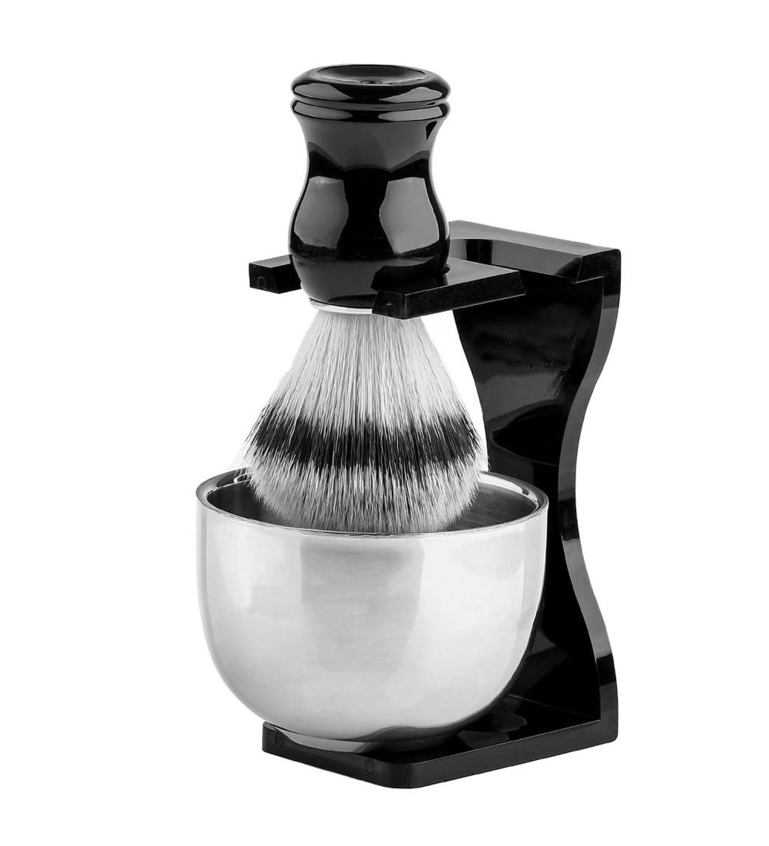 Premium Lefeda 3-in-1 Shaving Brush Set for Men | Synthetic Badger Hair & Stainless Steel Holder | International Shipping - Buy Online on GoSupps.com