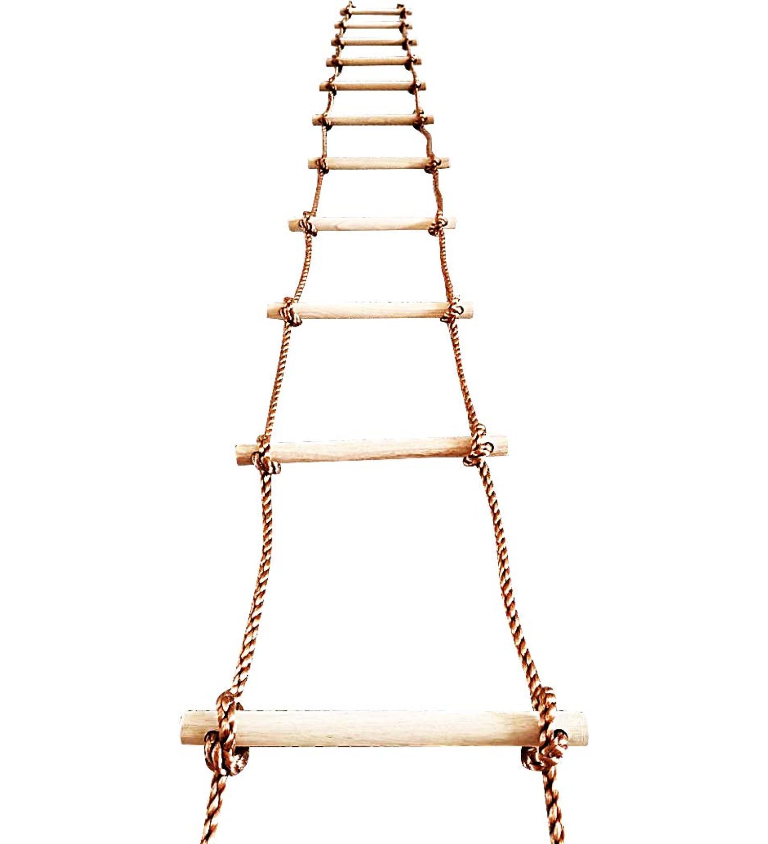 ISOP 16ft Tree Climbing Rope Ladder for Kids and Adults - Outdoor Swing Set Accessory - Playground Equipment for Attic Garden or Wall Painting - Buy Online on GoSupps.com