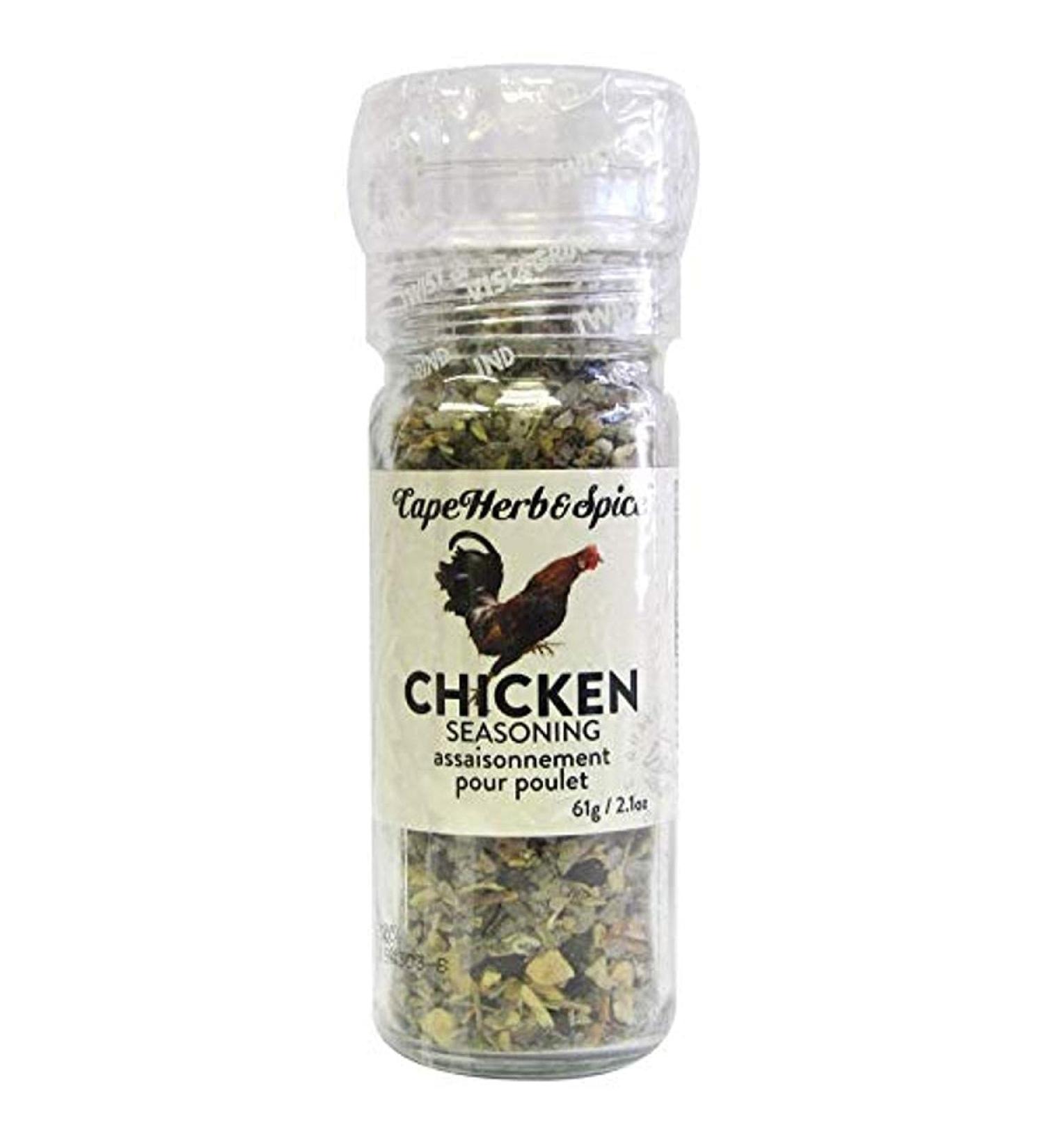 Cape Herb & Spice - Table Top Grinder - Chicken Seasoning No MSG no artificial flavouring Non-GMO Halal Vegan 6 Count of 61g Chicken 61 g (Pack of 6)