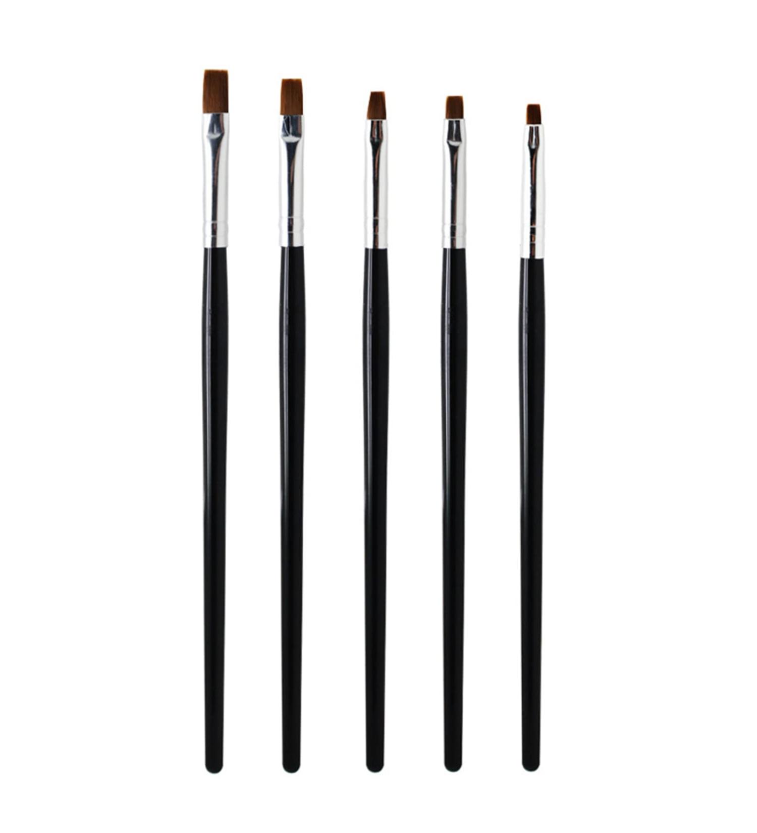 5-Piece Professional Nail Brush Set | Nail Art & Design Brushes for DIY UV Gel & Acrylic Nail Art | Black Nail Accessories - Buy Online on GoSupps.com