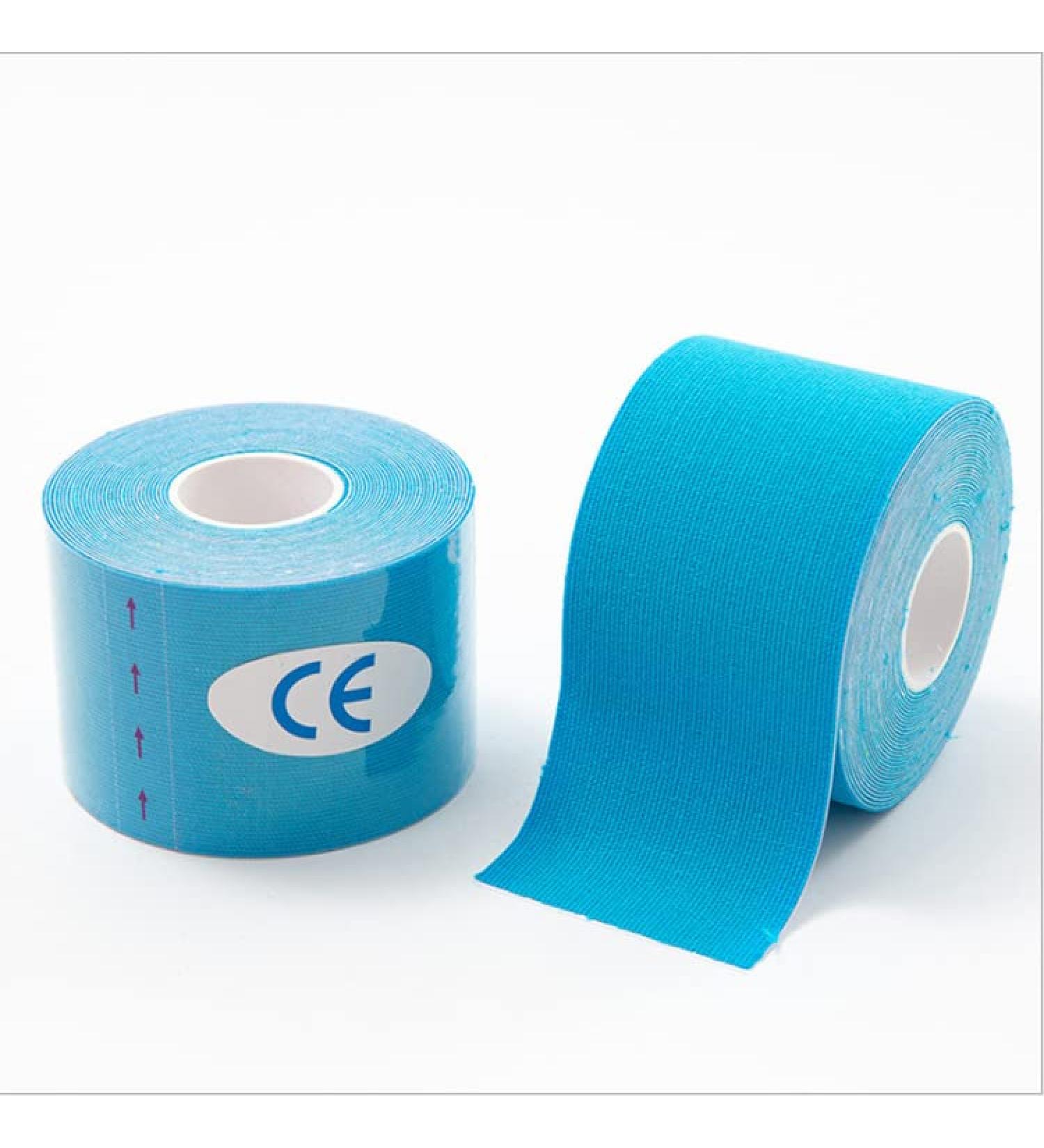Kinesiology Tape 5CMx5M - Elastic Waterproof Sports Tape for Muscle Support - Light Blue - Buy Online on GoSupps.com