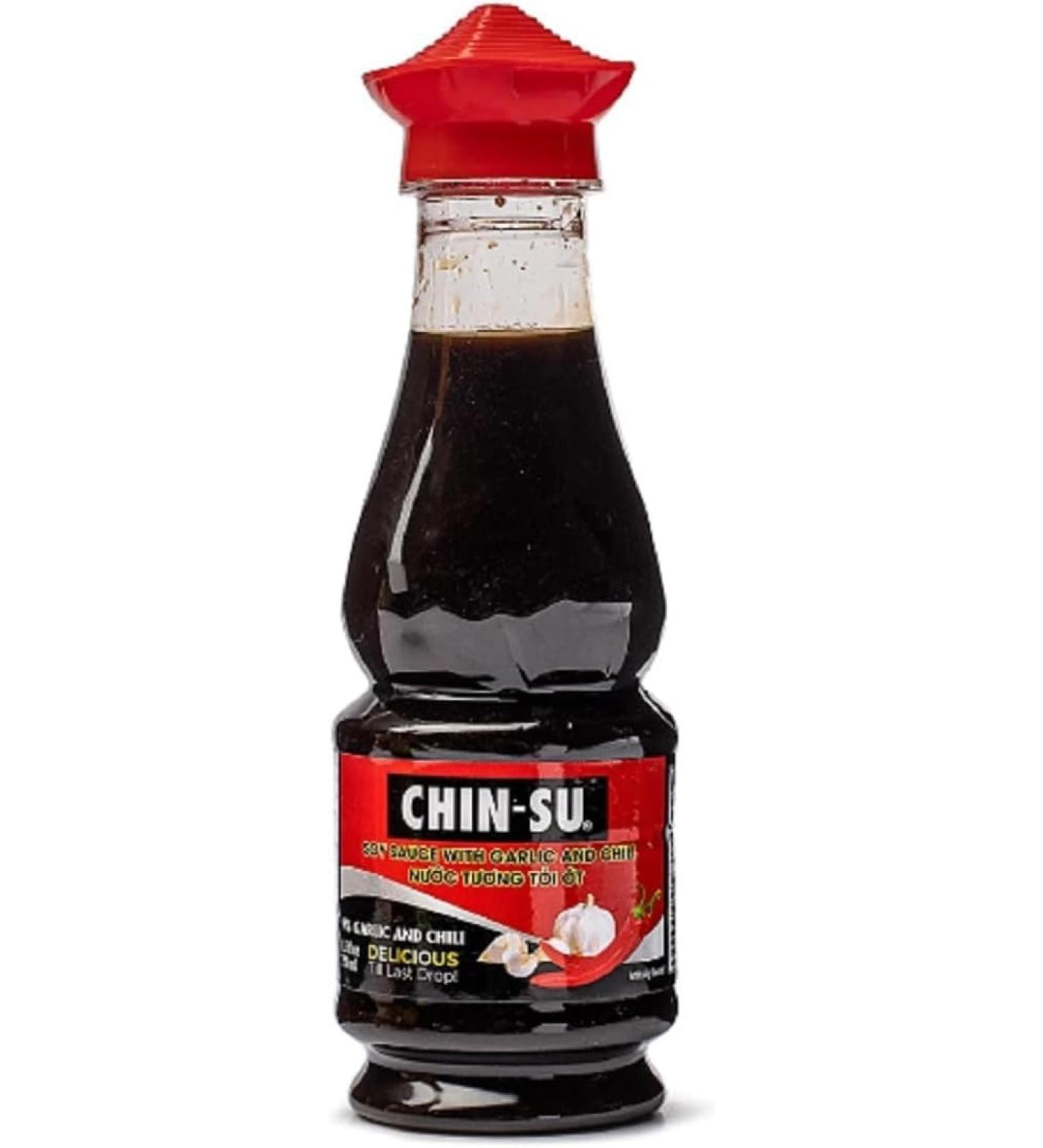 CHIN-SU Sauce de Soja Vietnamienne Authentique - Nuoc Tuong Toi Ot Chinsu - Id al pour Cuisine Asiatique comme la friture le saut la cuisson la vapeur le Nem - 250 ml (Saveur l'Ail et Piment) Ail et au Piment - Buy Online on GoSupps.com
