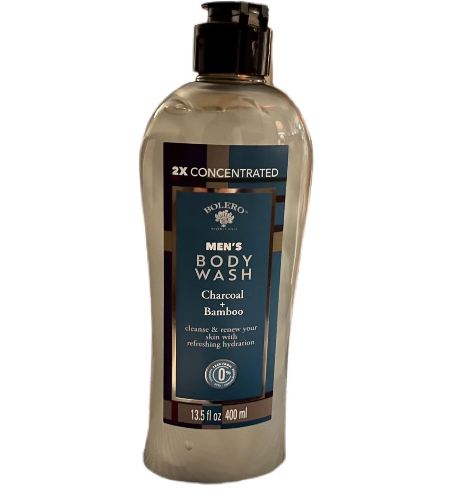 Bolero Men's Charcoal & Bamboo Body Wash - Energizing Cleanser for Men - Buy Online on GoSupps.com