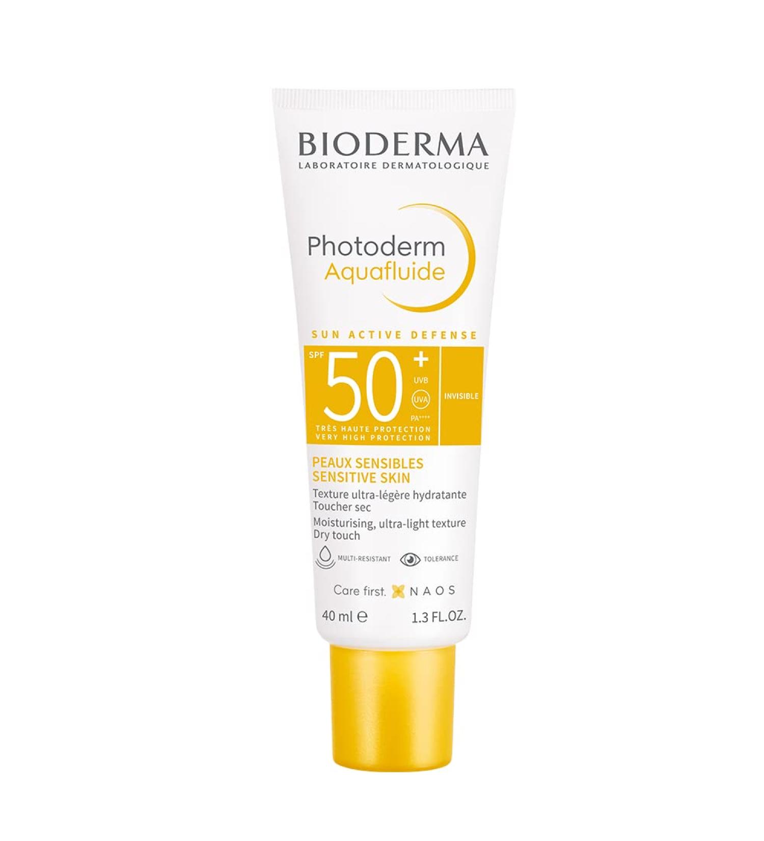 Bioderma Photoderm Aquafluide SPF 50+ Daily Face Sunscreen for Sensitive Skin 40ml - Buy Online on GoSupps.com