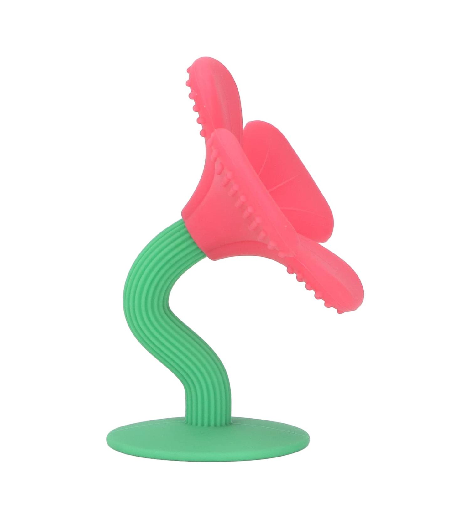 Baby Teether Toy - Ergonomic Grip for Pain Relief | Unique Shape Easy to Chew - Peony Red - Buy Online on GoSupps.com