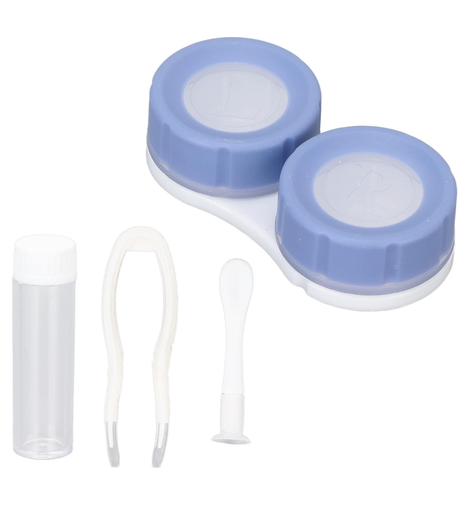 Anggrek Mini Contact Lens Container Set - Portable & Cute Purple Design Water & Dustproof for Daily Use - Buy Online on GoSupps.com