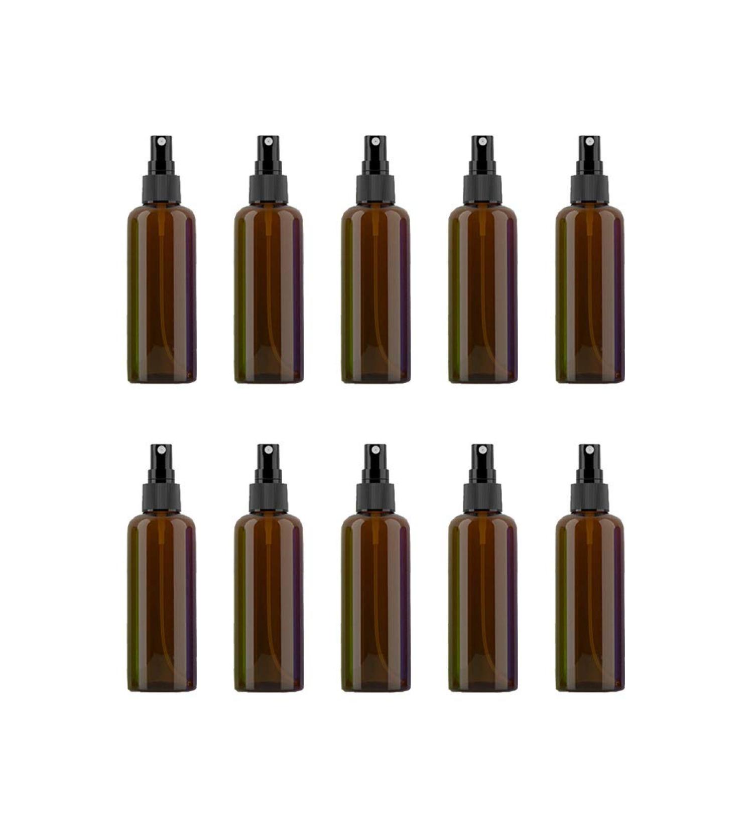 VOANZO 10PCS Empty Plastic Spray Bottle 100ml Fine Mist Travel Atomiser Set Refillable Travel Size Bottle Toiletries Liquid Containers (brown) Black Brown - Buy Online on GoSupps.com