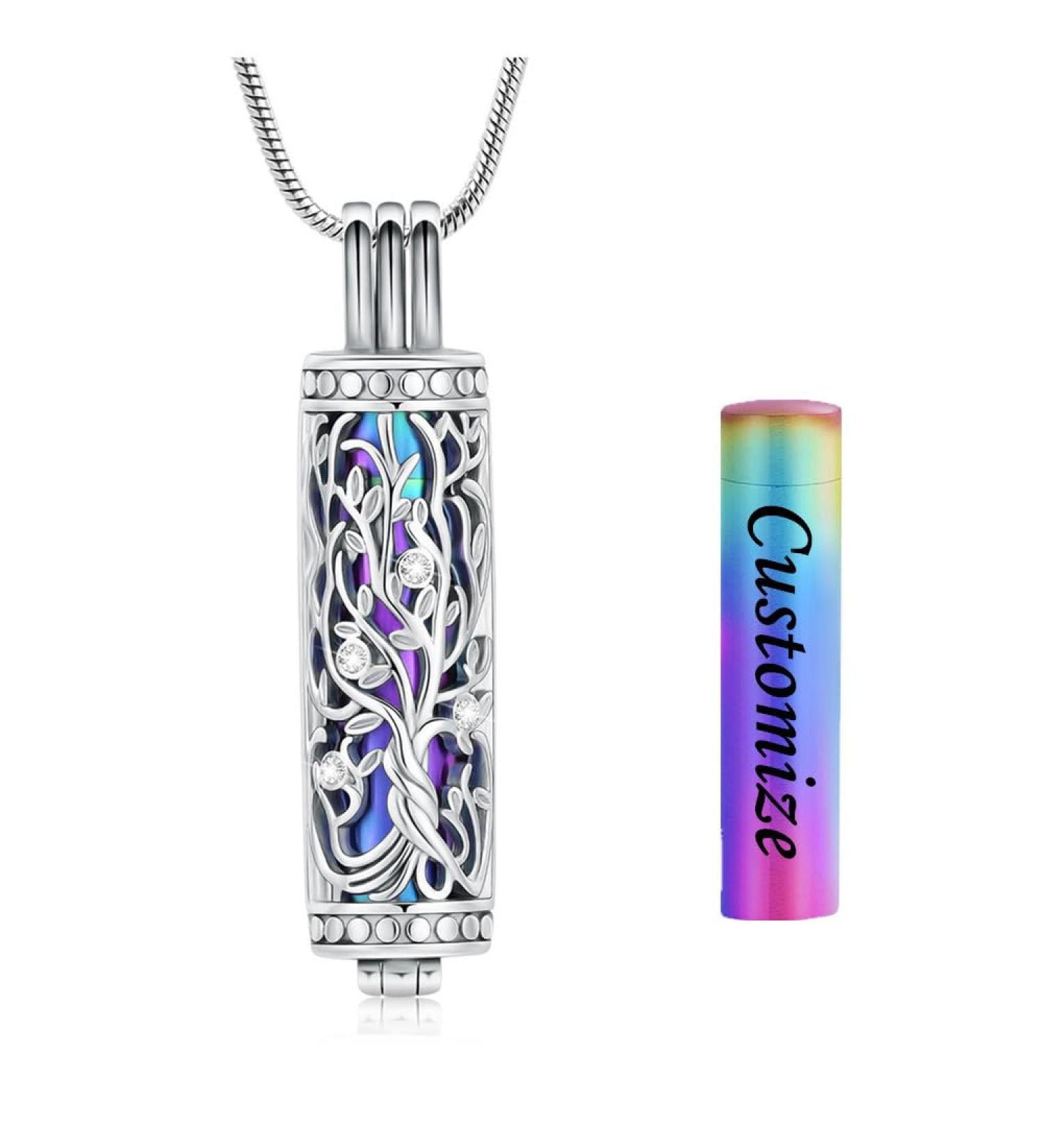VCCWYQK Cremation Jewelry Urn Necklace for Ashes Pendant with Hollow Glass Vial Cylinder Cremation Keepsake Memorial Lockets Ashes Holder for Women Men Pet - Buy Online on GoSupps.com