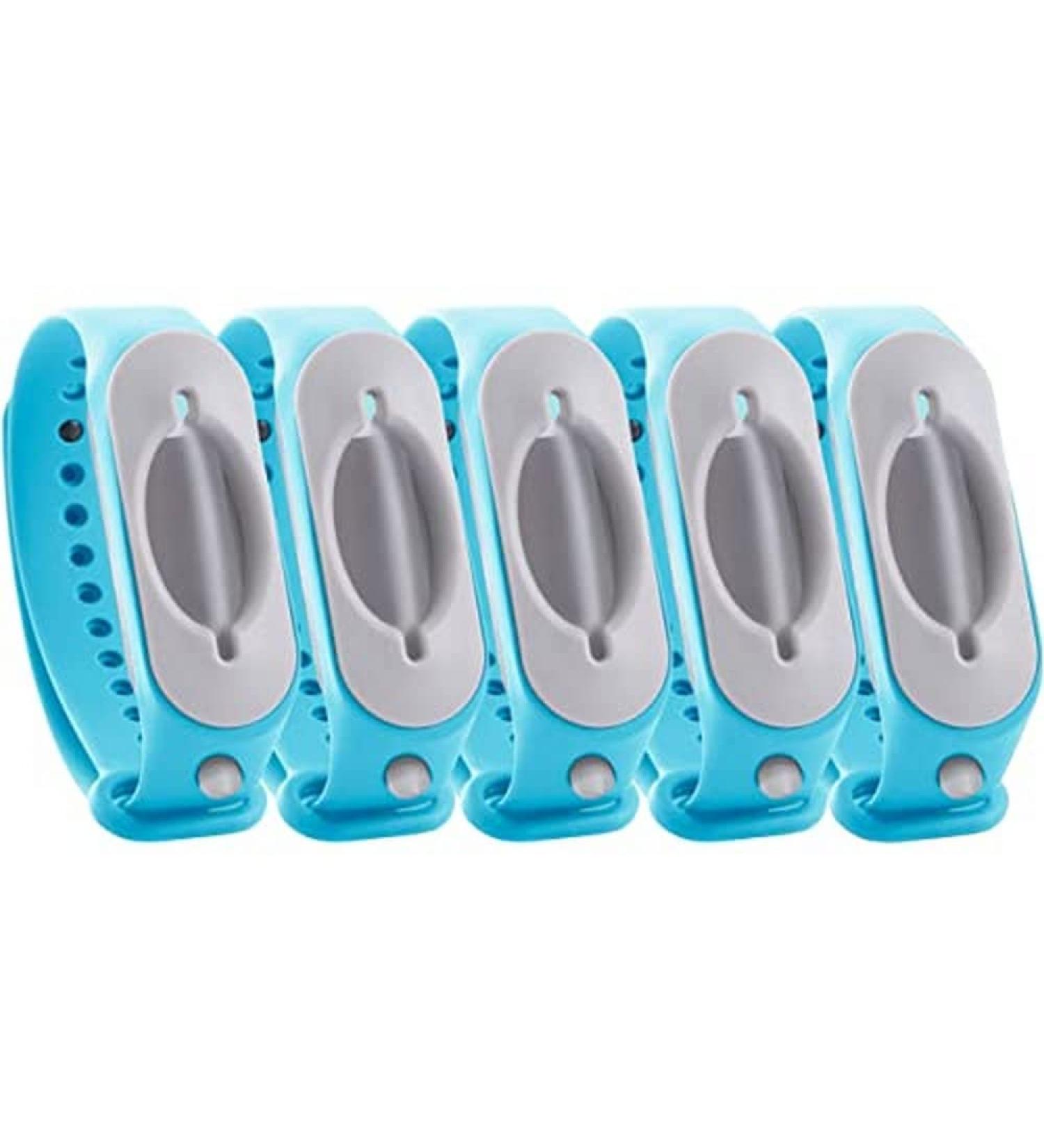 Cleanbrace Blue Disinfection Bracelet - 5-Piece Set for On-the-Go Hand Sanitizing & Refill - Buy Online on GoSupps.com