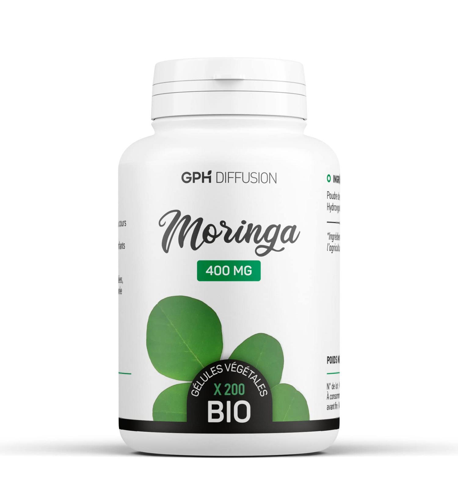 Moringa oleifera organic - 400mg - 200 vegetable capsules - Buy Online on GoSupps.com
