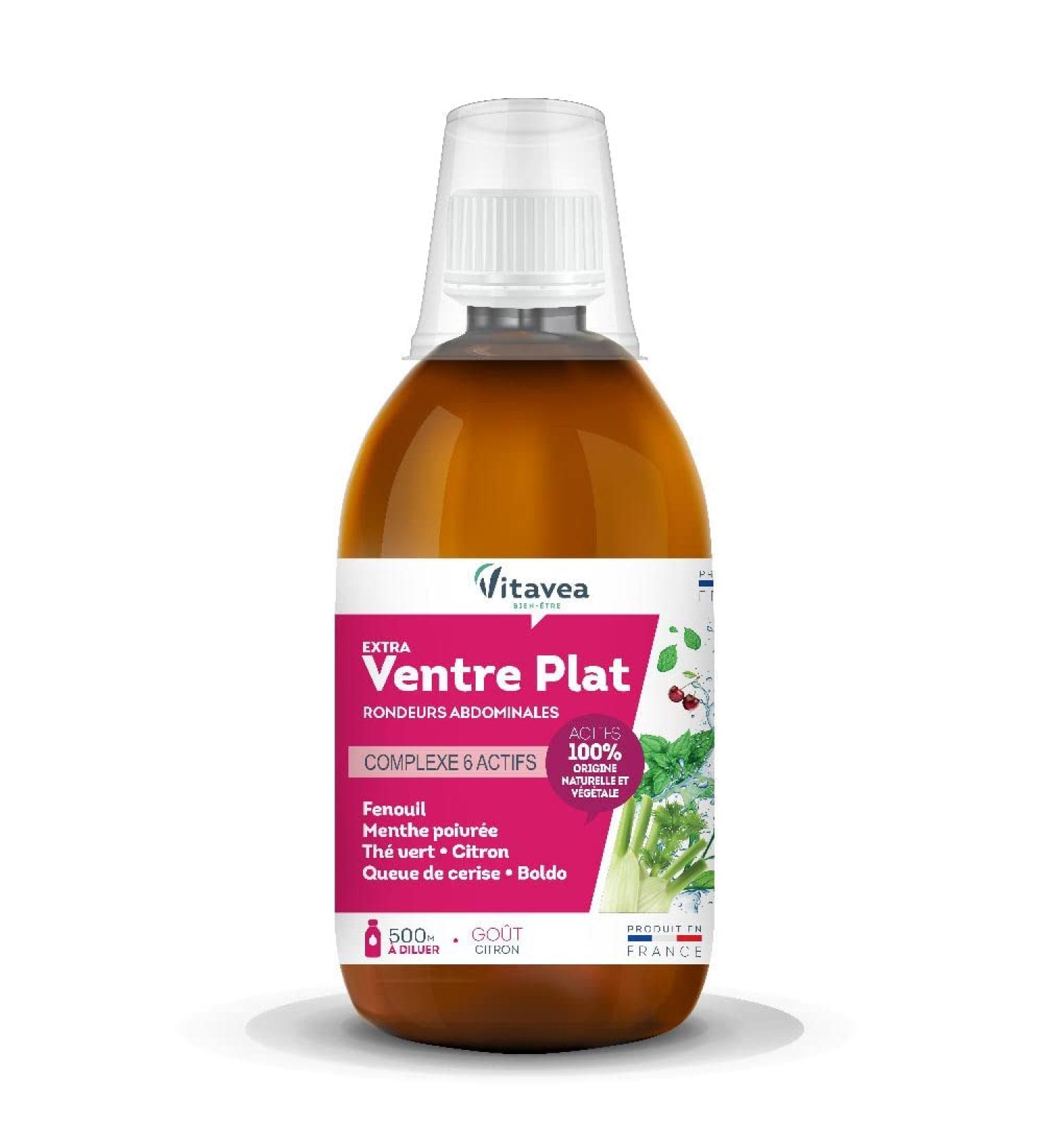 Vitavea Extra Flat Stomach - Draining Drink - Slimming and Weight Loss - Flat Belly Digestion - Peppermint Green Tea Cherry - Buy Online on GoSupps.com