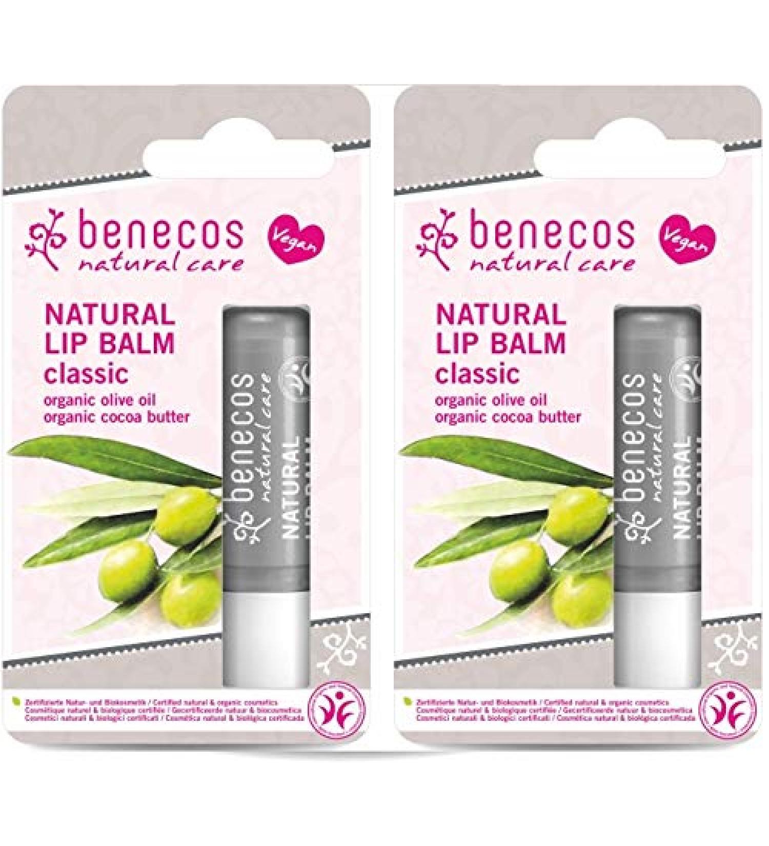 Organic lip balm 4.5g Benecos PACK OF 2 (Classic)