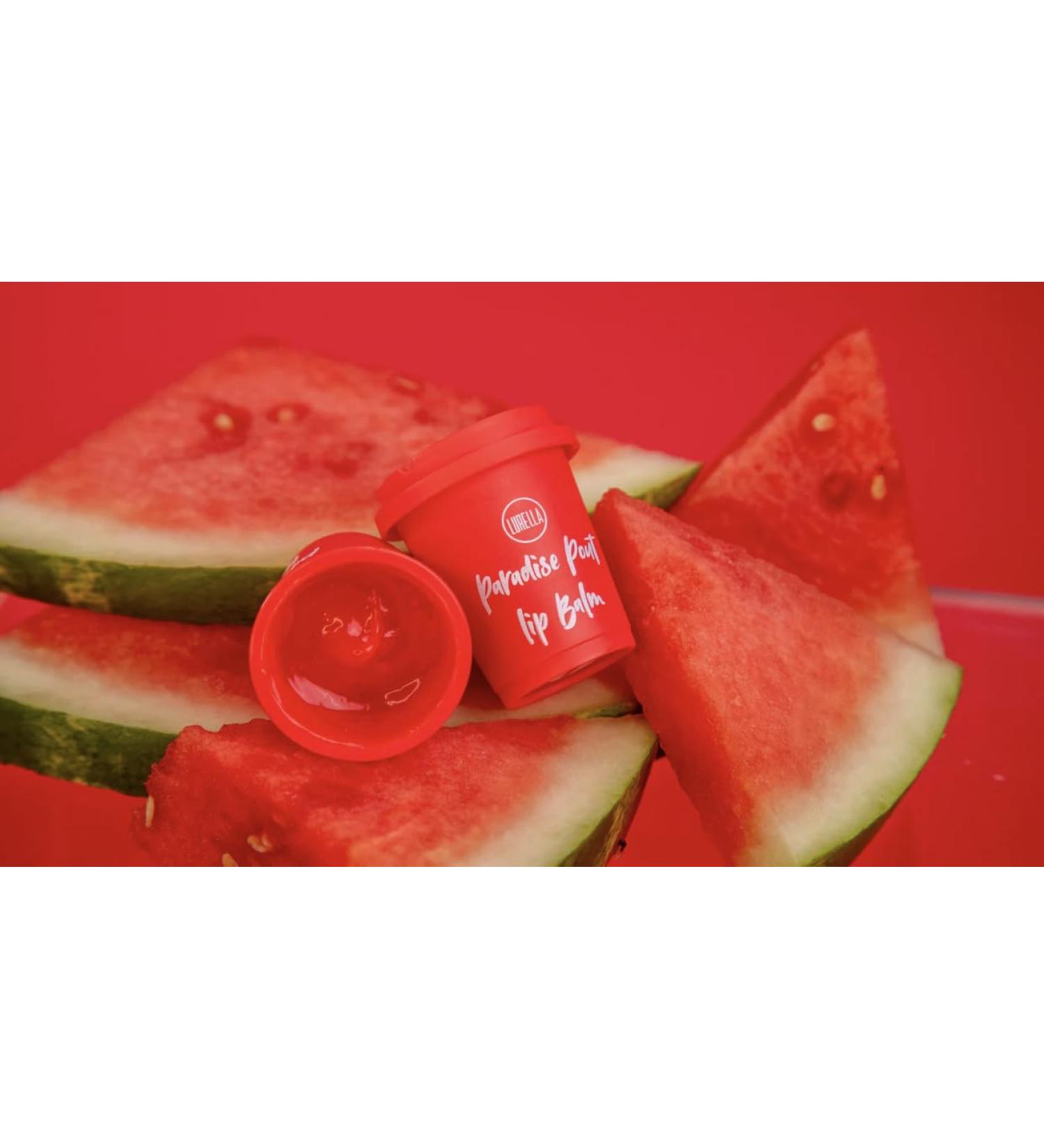 Lubrella Paradise Pout Watermelon-Inspired Lip Balm Red Moisturizing Formula