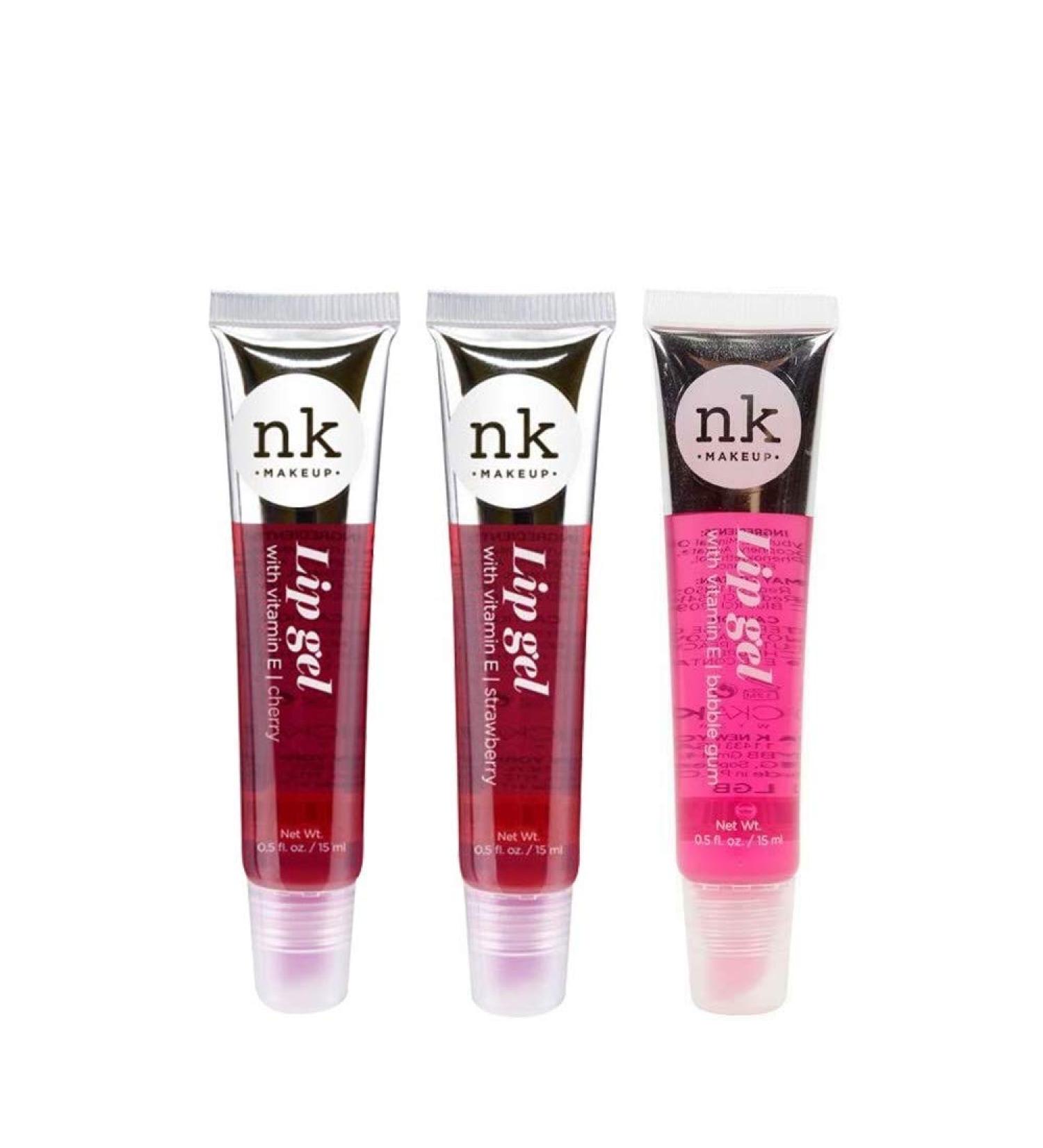 3 Pack Nicka K Lip Gel in Strawberry, Cherry, and Bubble Gum Flavors - Buy Online on GoSupps.com