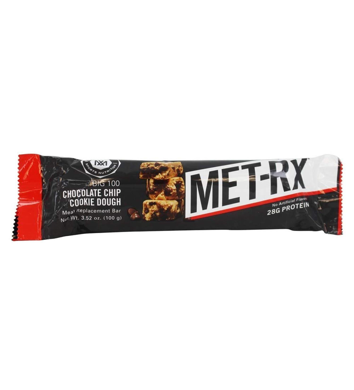 MET-Rx Big 100 Meal Replacement Bar Chocolate Chip Cookie Dough 3.52 Ounce 9 Count - Buy Online on GoSupps.com