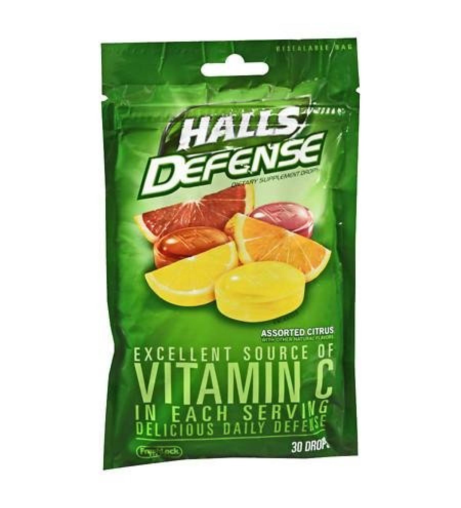 Halls Defense Vitamin C Supplement Drops Assorted Citrus - 3PC